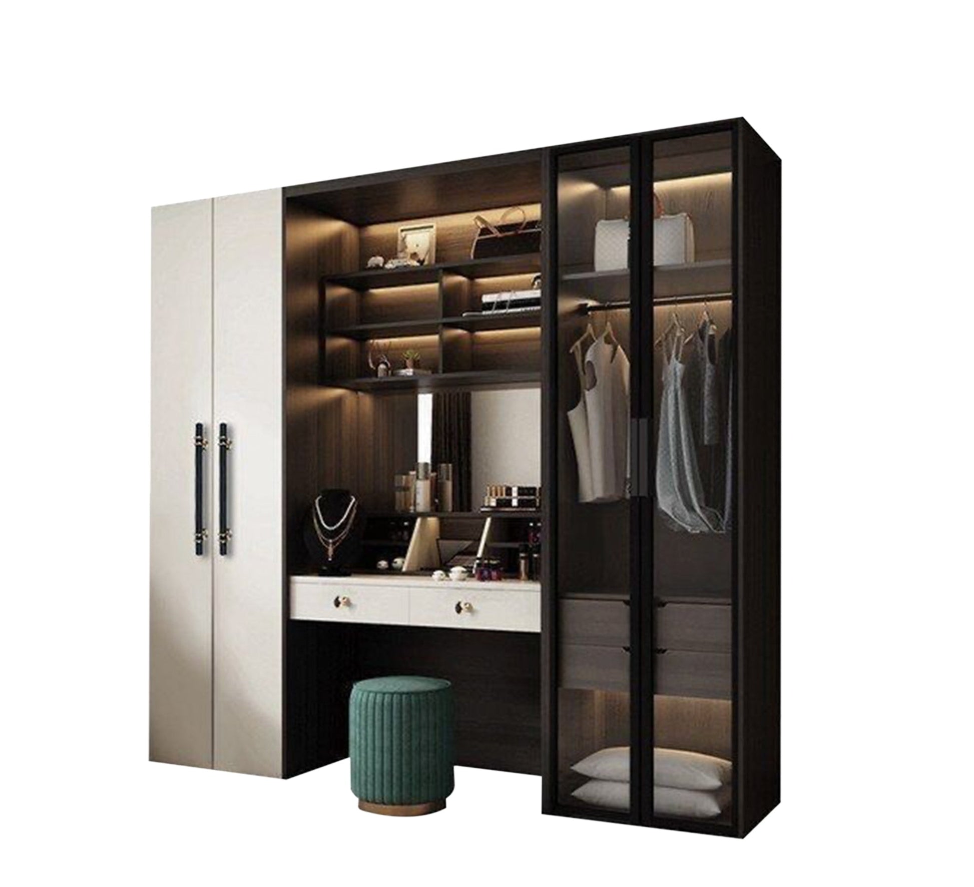 Elegance Living Versatile Middle Dressing Table Wardrobe - Vitrine Furniture - Furniture