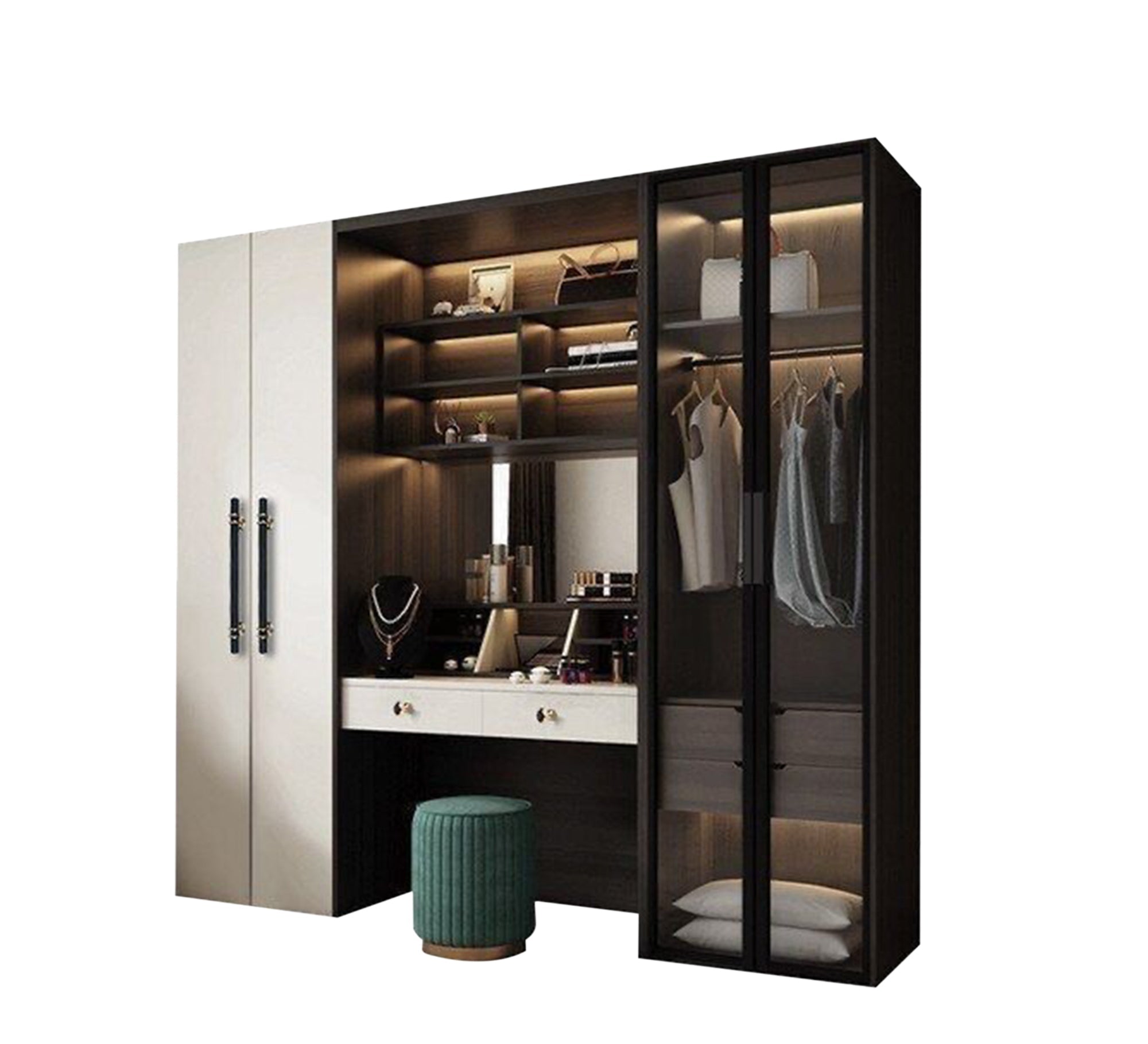 Elegance Living Versatile Middle Dressing Table Wardrobe - Vitrine Furniture - Furniture