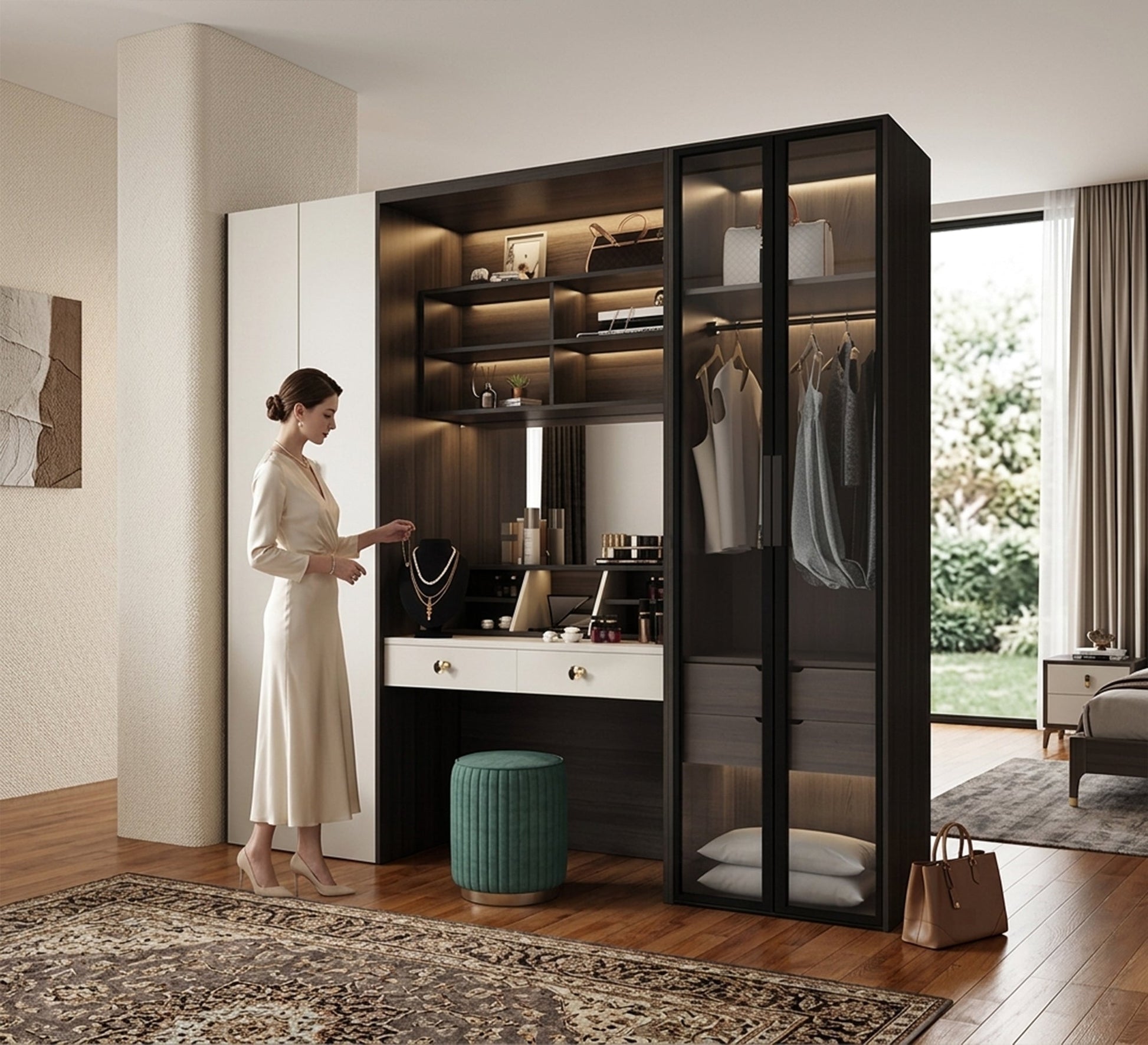 Stylish Middle Dressing Table Wardrobe for Modern Homes – Vitrine Furniture