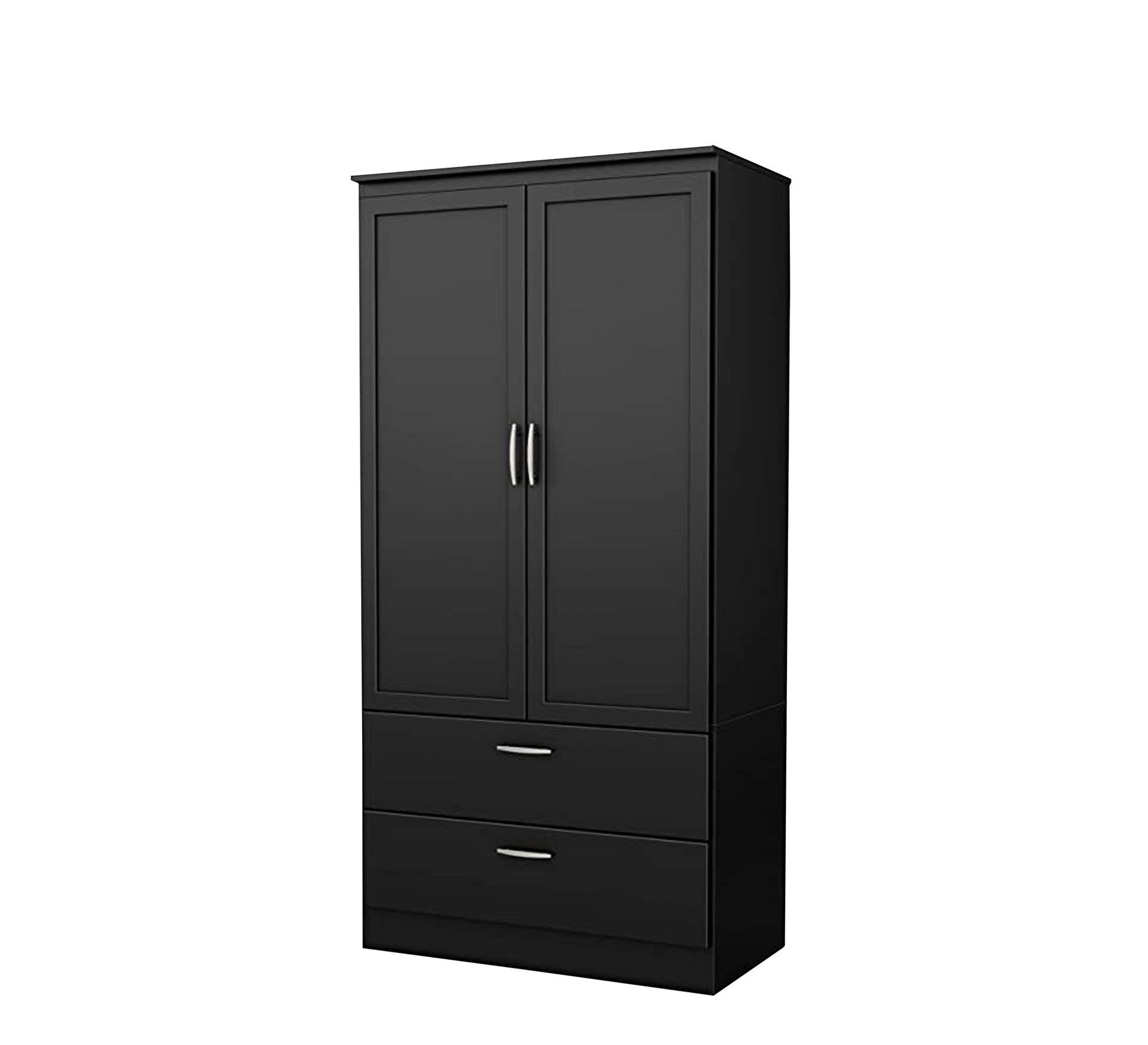 Elegance Modern Black Cupboard with Ruled Handles - Vitrine Furniture - Furniture