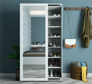 Elegance Shoe Cabinet: Sleek Storage with Mirror Window - Vitrine Furniture - Furniture