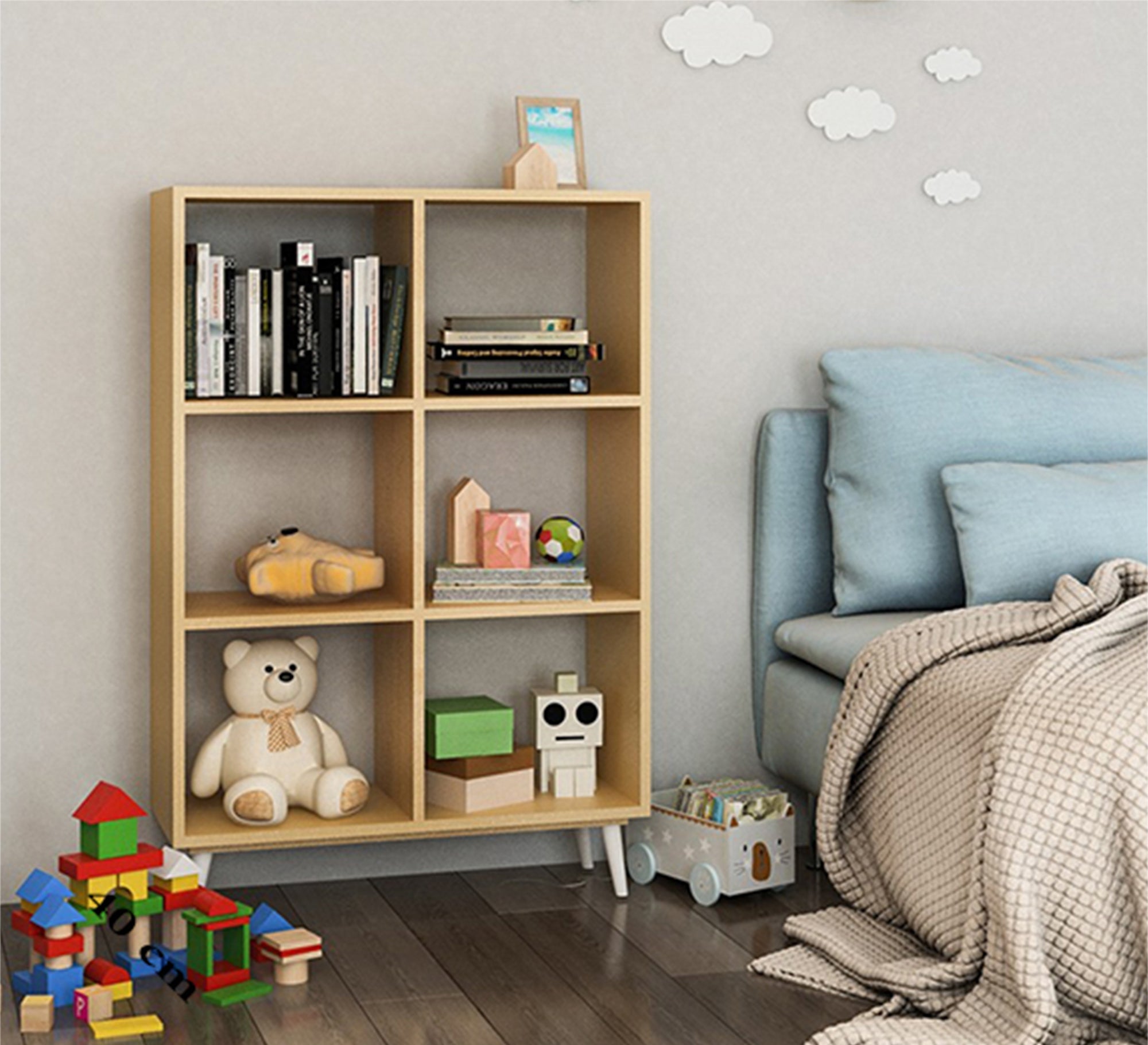 Elegance Studio: Beige Square Shelf Decor - Stylish & Chic - Vitrine Furniture - Furniture