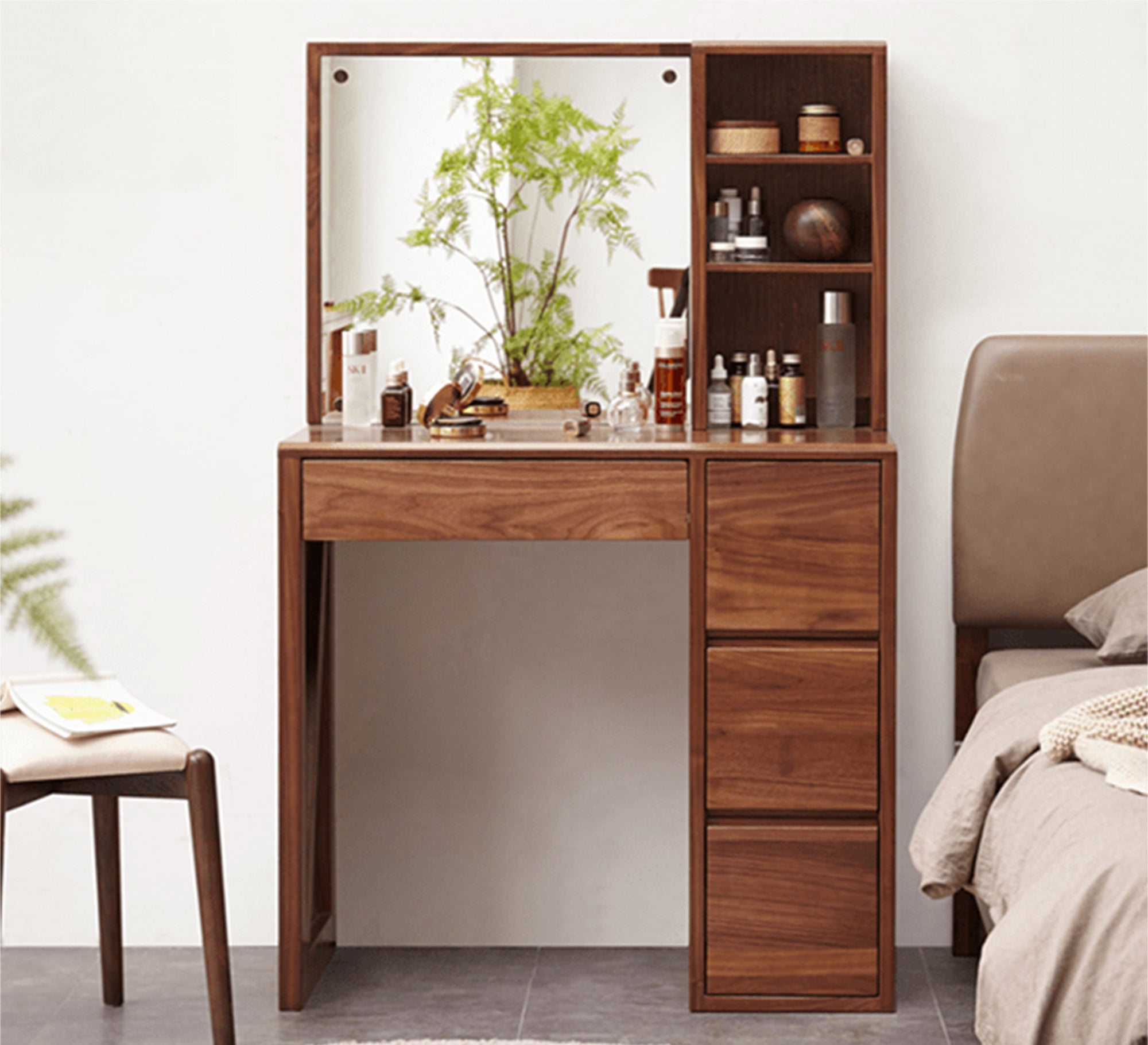 Elegance Vanity: Brown Modern Makeup Stations - Vitrine Furniture - Furniture