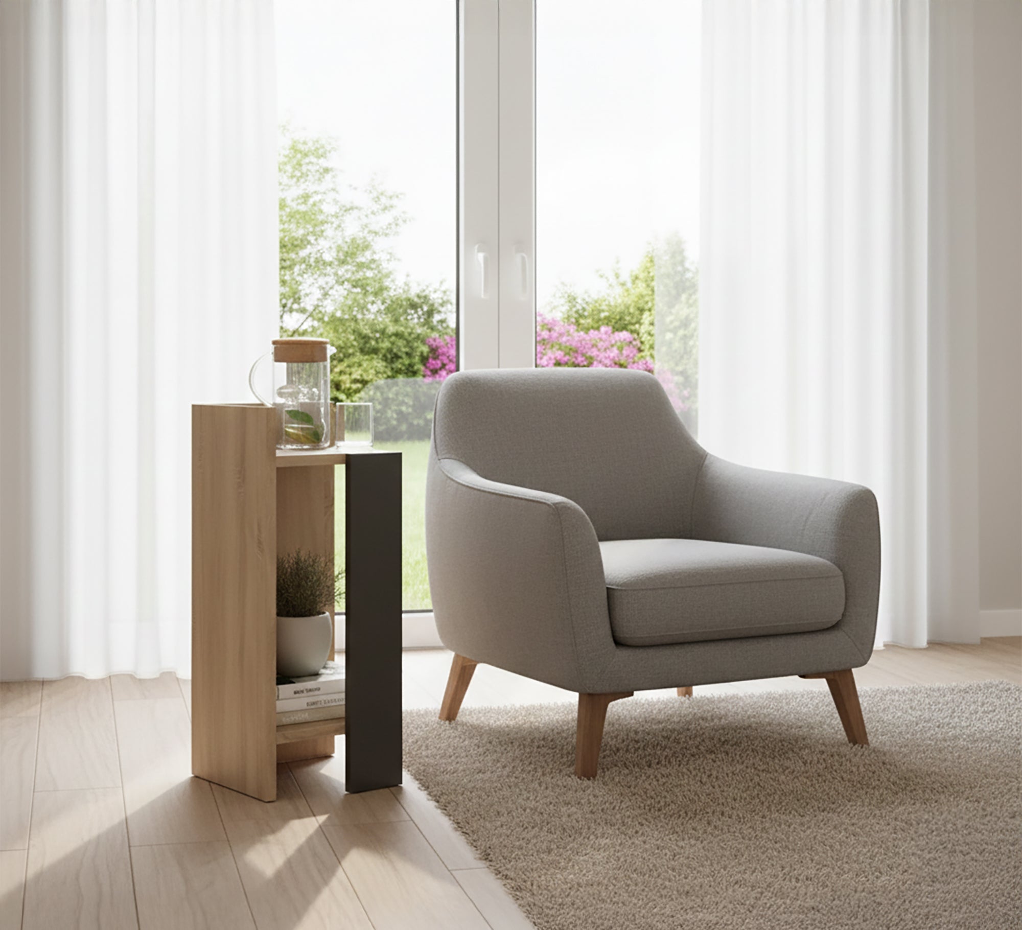 Elegance Wardrobe: Chic Beige & Black Decorative Accent - Vitrine Furniture - Furniture