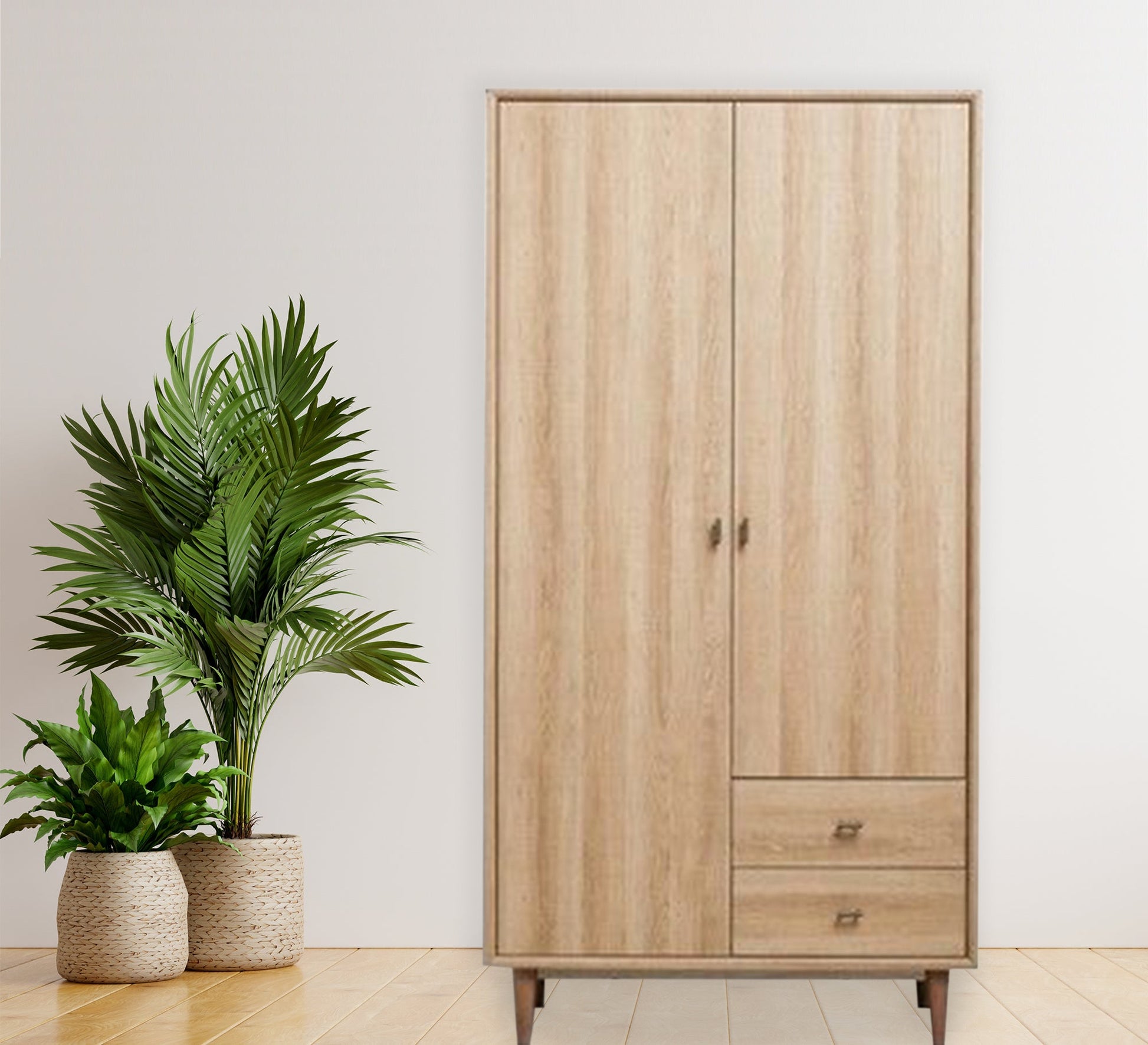 Elegance Wardrobe with Beige, High Legs, Modern Design - Vitrine Furniture - Furniture