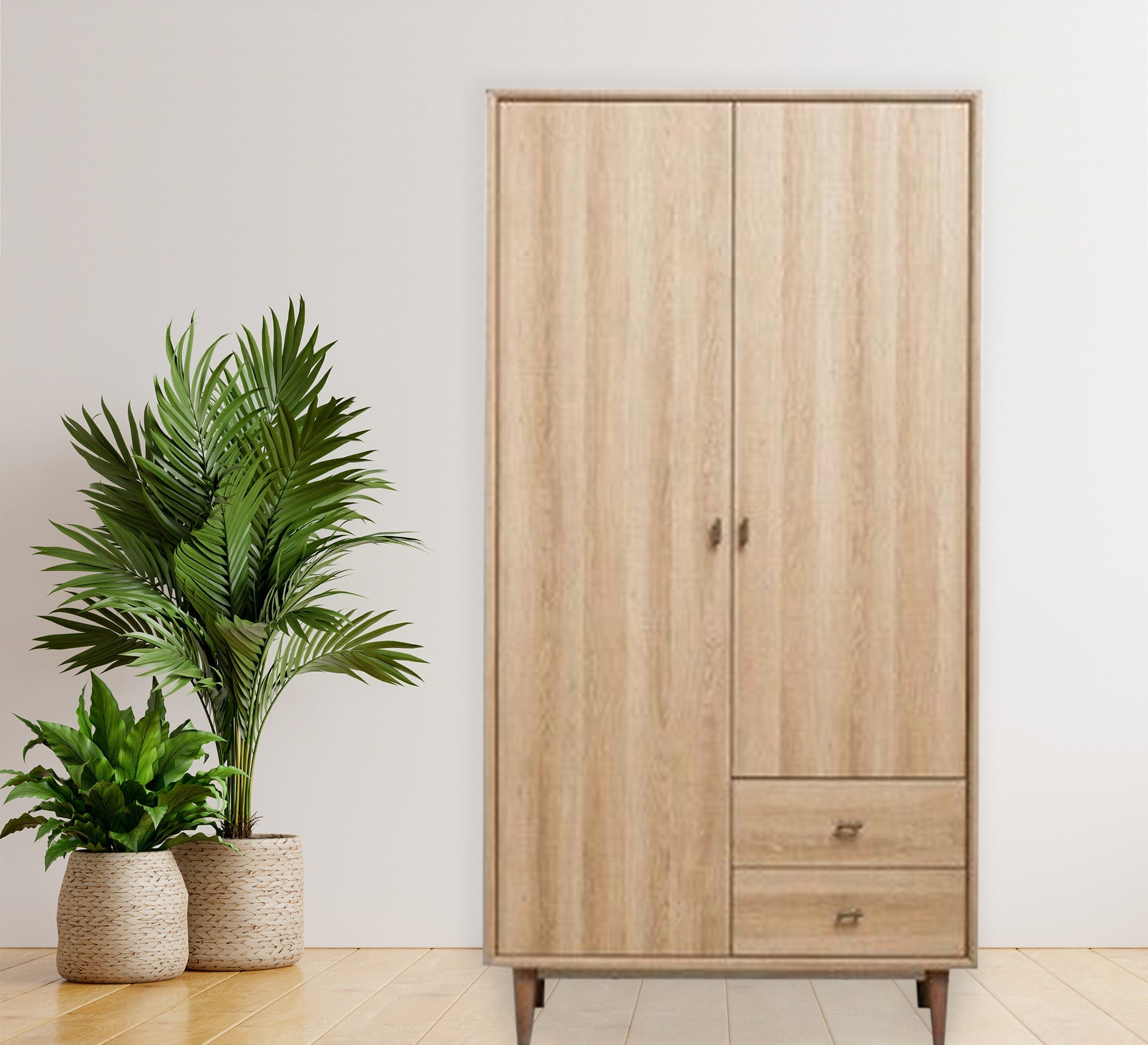 Elegance Wardrobe with Beige, High Legs, Modern Design - Vitrine Furniture - Furniture