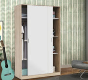 Elegance Wardrobe with White & Beige Drag Leaf, Stylish & Spacious - Vitrine Furniture - Furniture