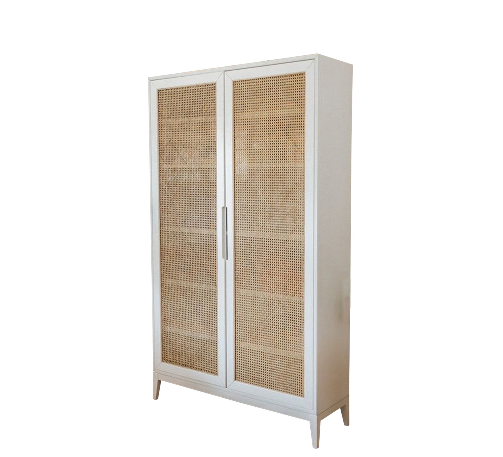 Elegance Wardrobe with White Hinged Storage with Mesh Doors - Vitrine Furniture - Furniture