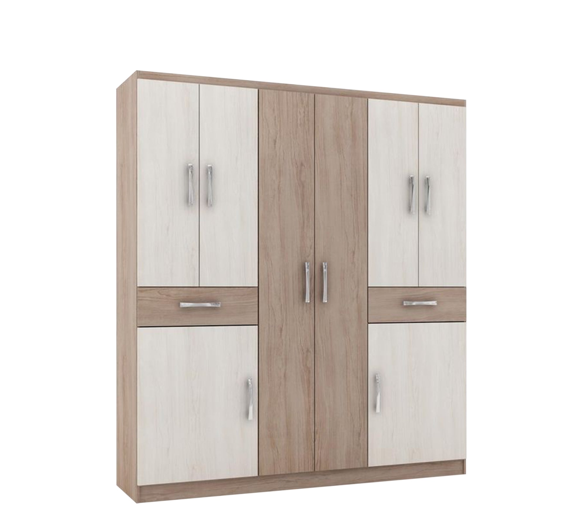 Elegance Wardrobes with Large Beige & Brown Wooden Classic - Vitrine Furniture - Furniture