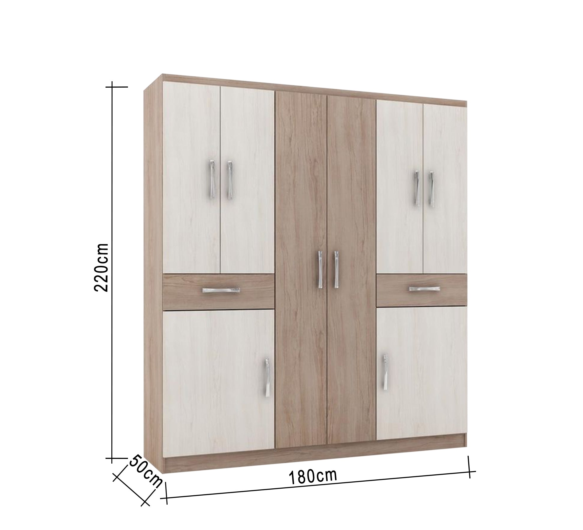 Elegance Wardrobes with Large Beige & Brown Wooden Classic - Vitrine Furniture - Furniture