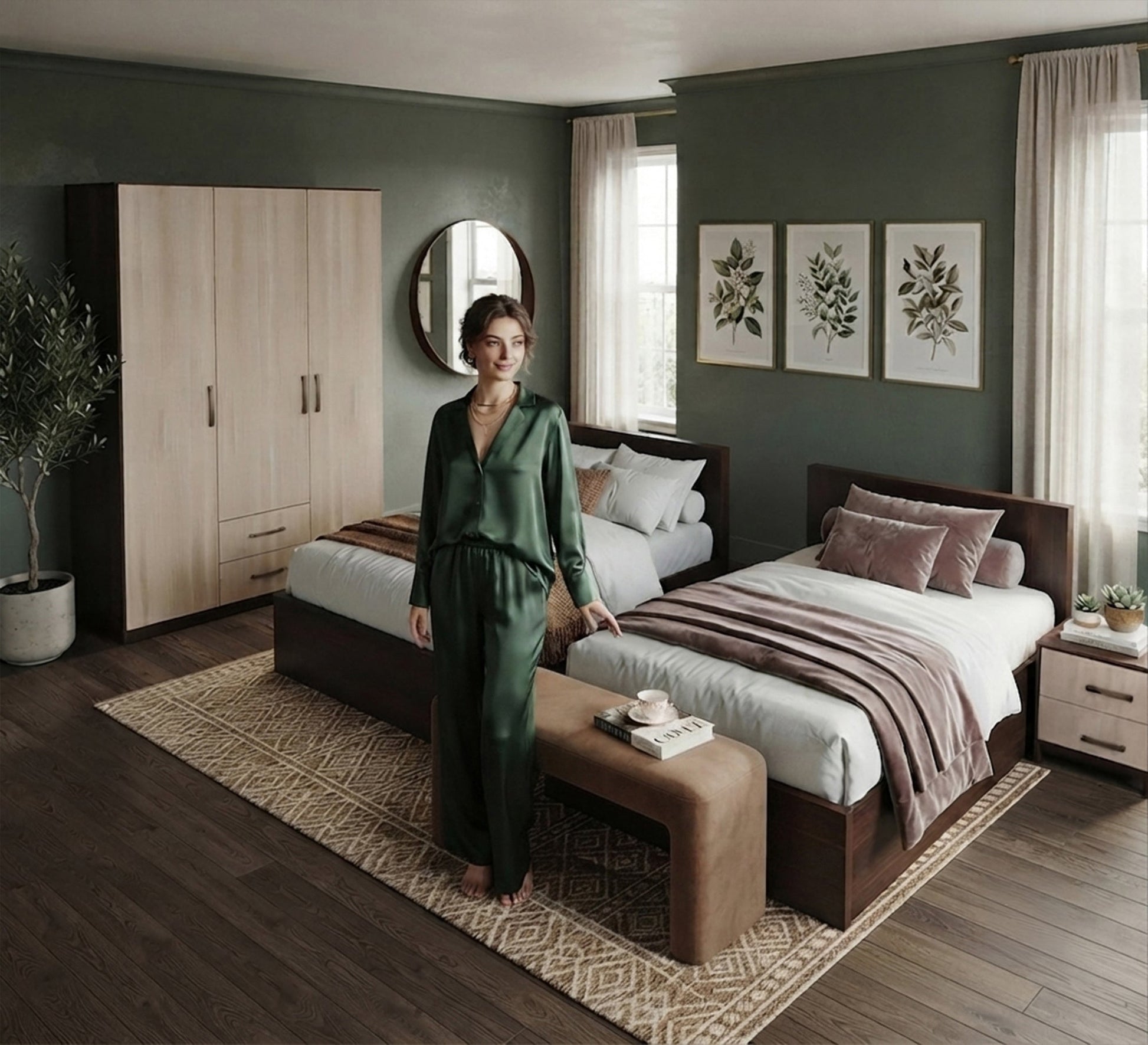 Elegant and complete wooden bedroom set - Vitrine Furniture - Kids Room Sets