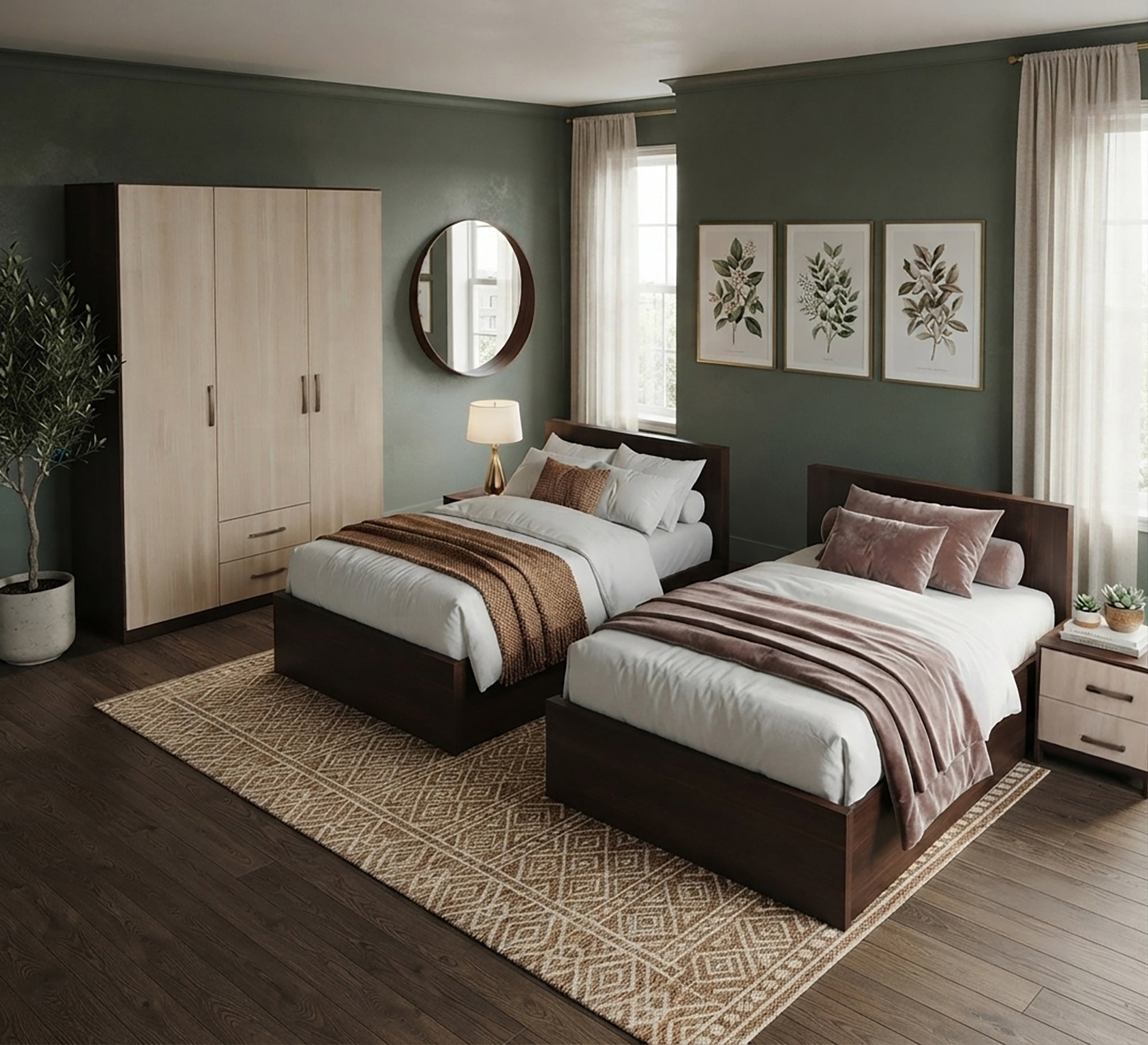 Elegant and complete wooden bedroom set - Vitrine Furniture - Kids Room Sets