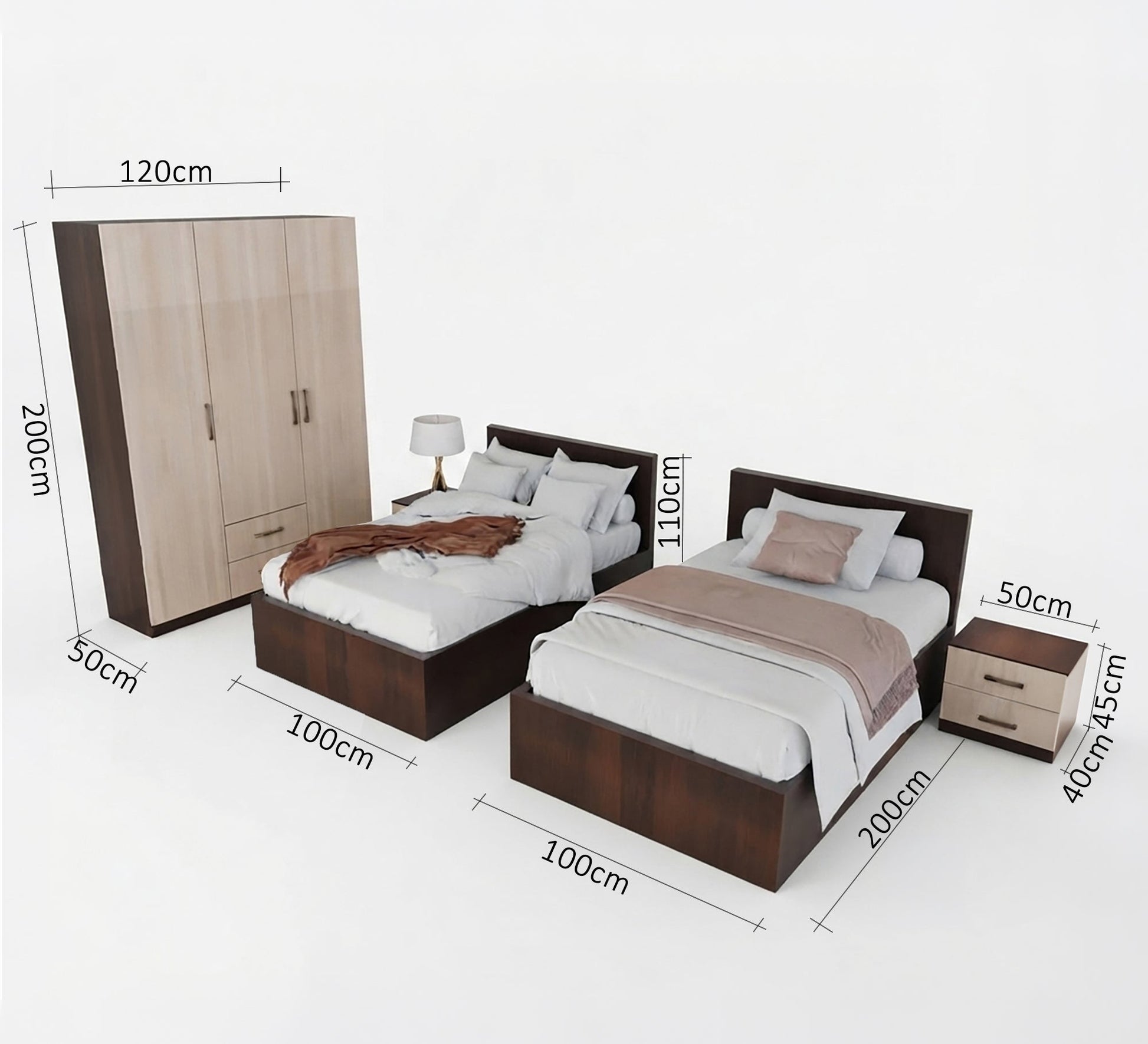 Elegant and complete wooden bedroom set - Vitrine Furniture - Kids Room Sets