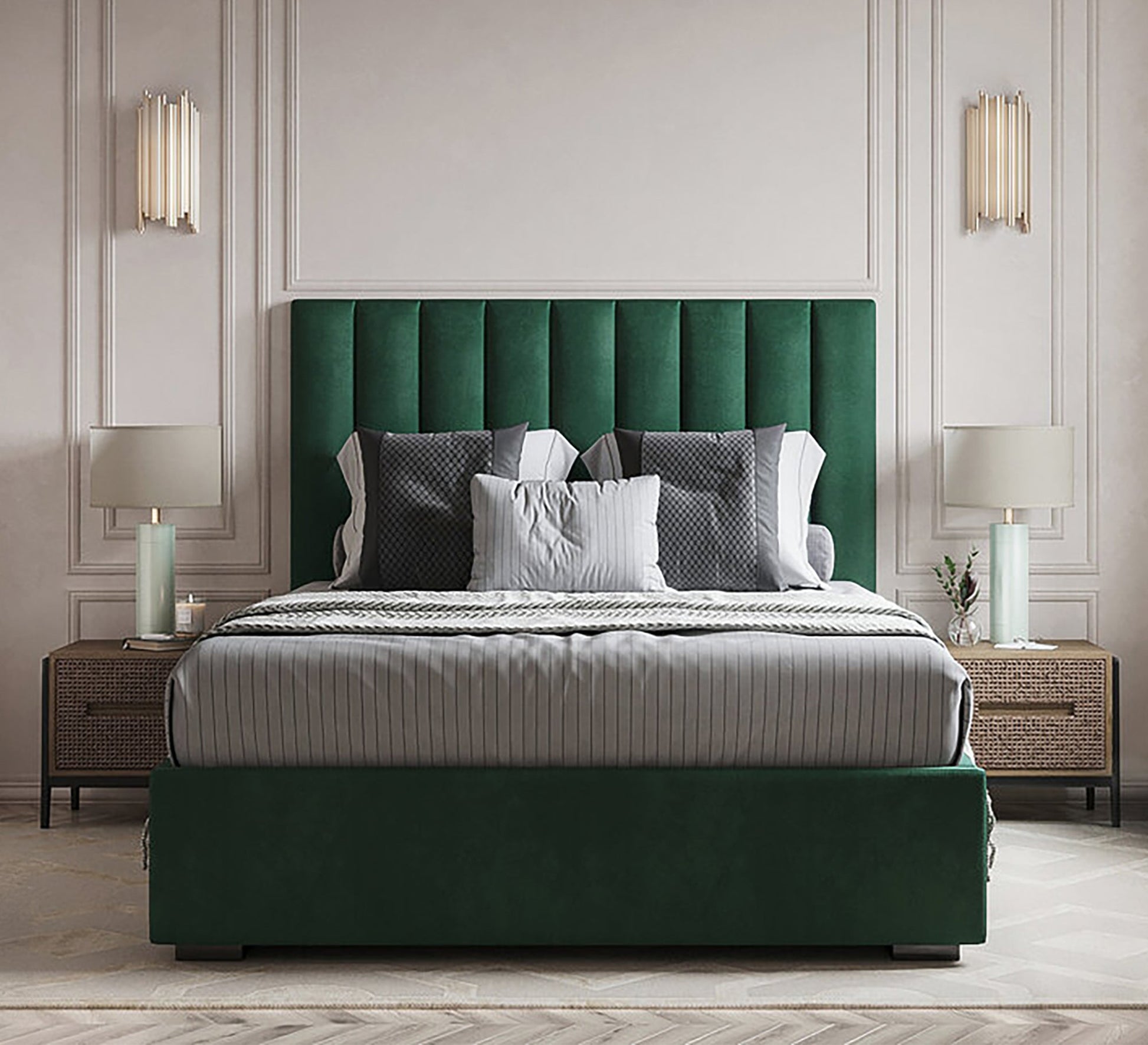 Elegant and distinctive green bed - Vitrine Furniture - Furniture