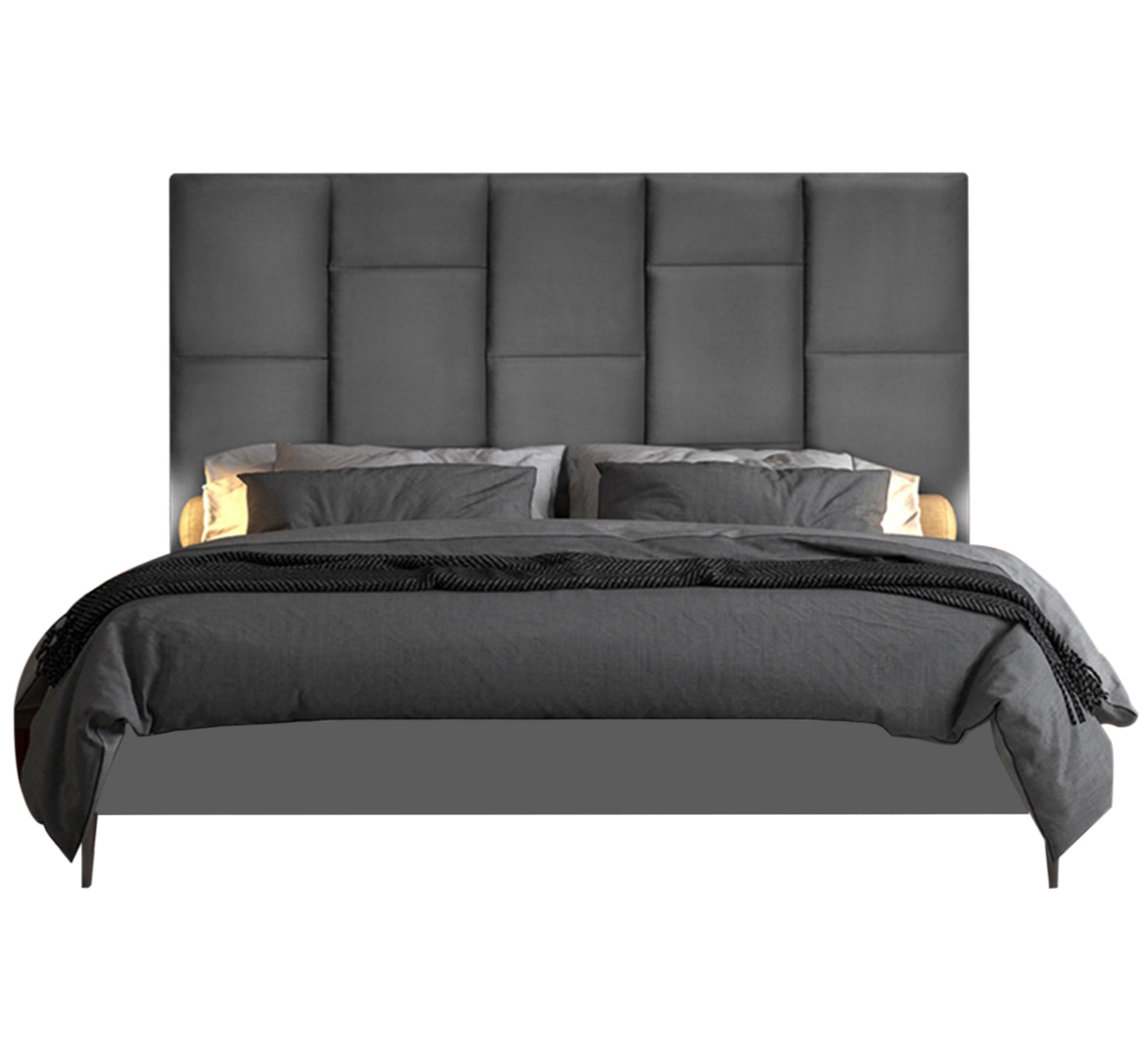 Elegant bed in dark gray - Vitrine Furniture - Furniture