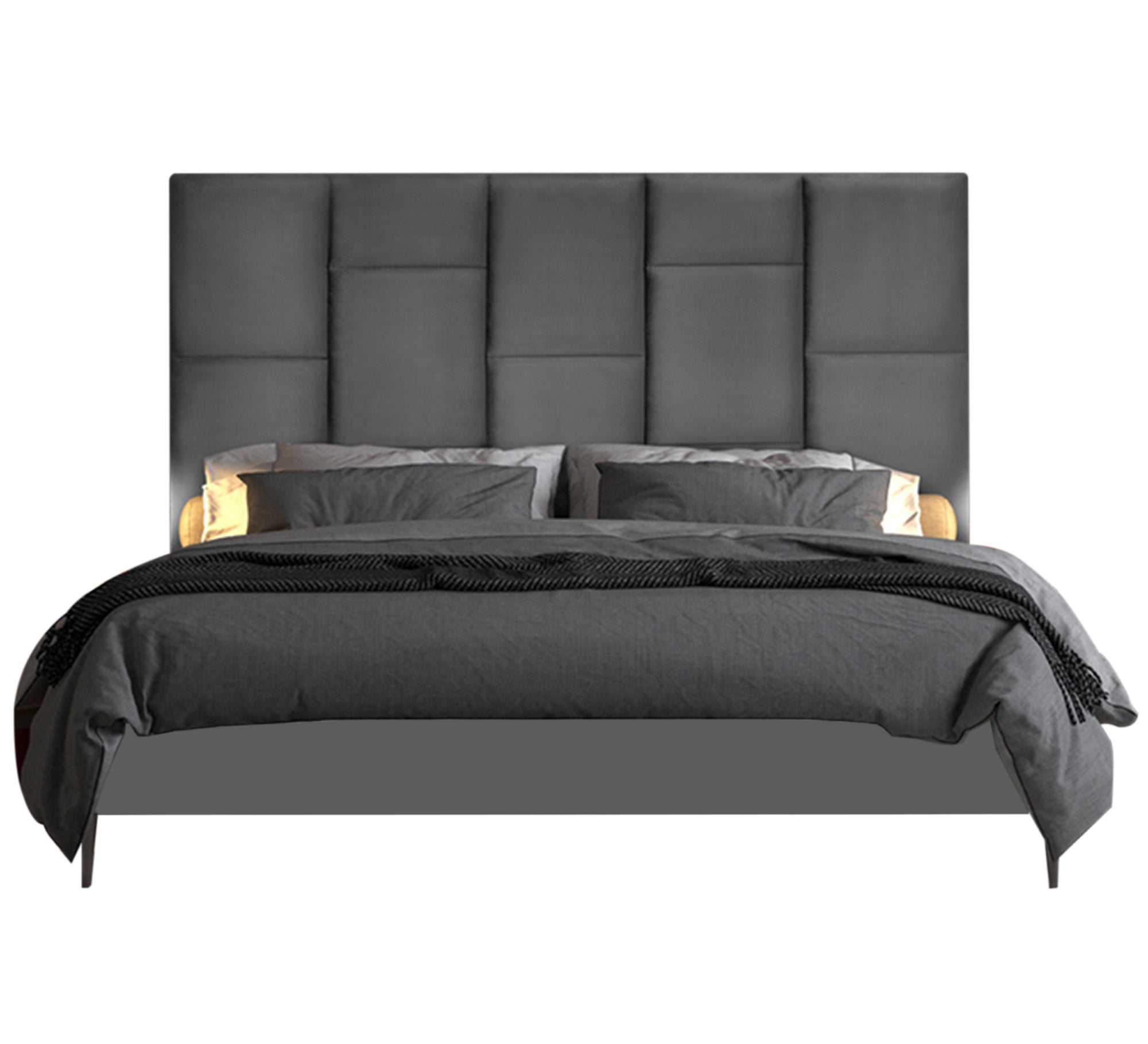 Elegant bed in dark gray - Vitrine Furniture - Furniture