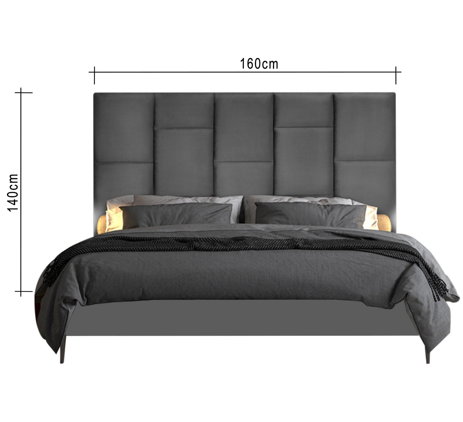 Elegant bed in dark gray - Vitrine Furniture - Furniture