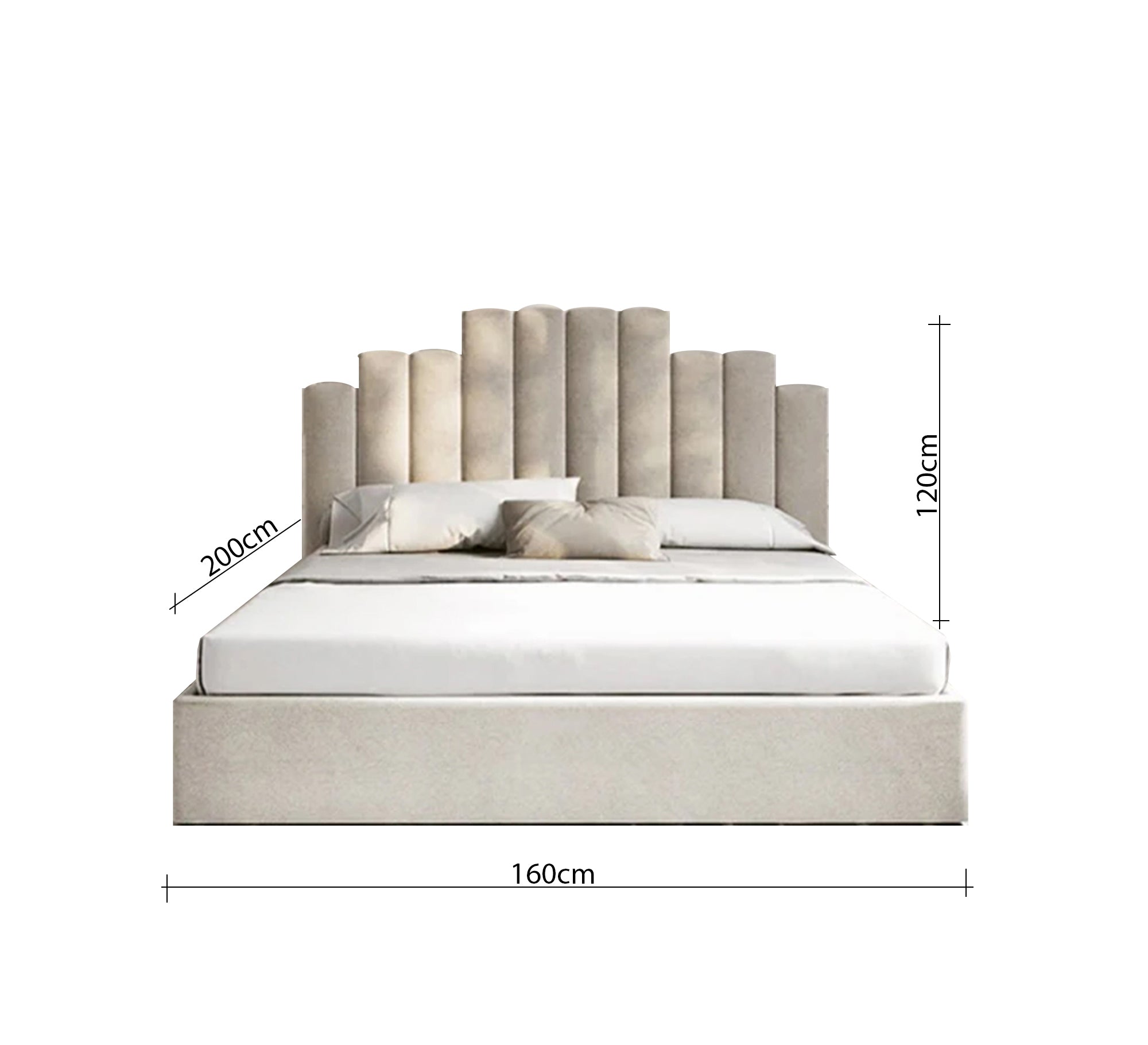 Elegant bed upholstered in calm, modern colors - Vitrine Furniture - Furniture