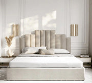 Elegant bed upholstered in calm, modern colors - Vitrine Furniture - Furniture
