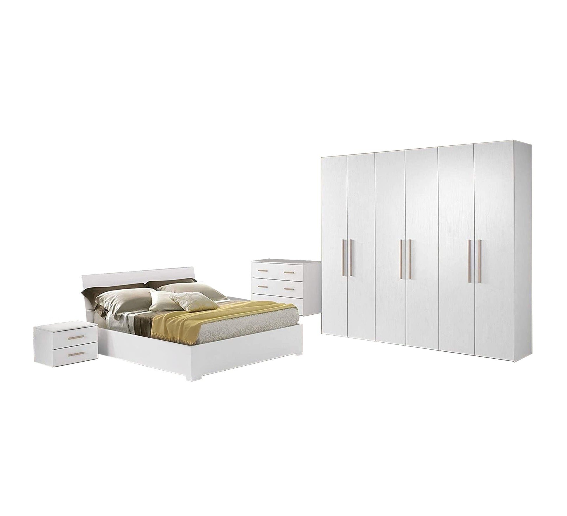 Elegant bedroom in pure white - Vitrine Furniture - Furniture