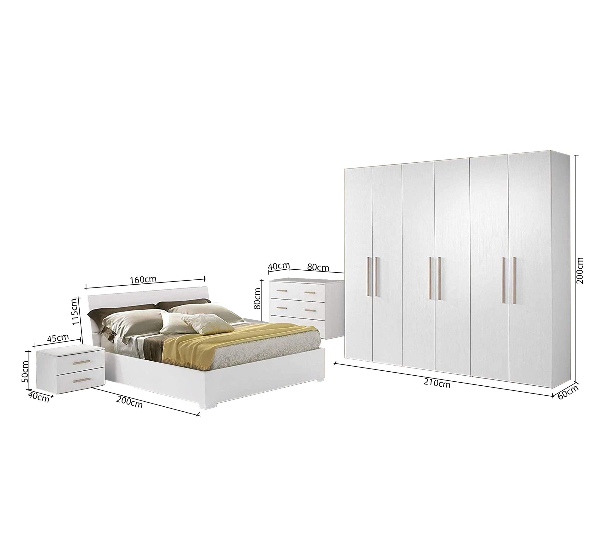 Elegant bedroom in pure white - Vitrine Furniture - Furniture