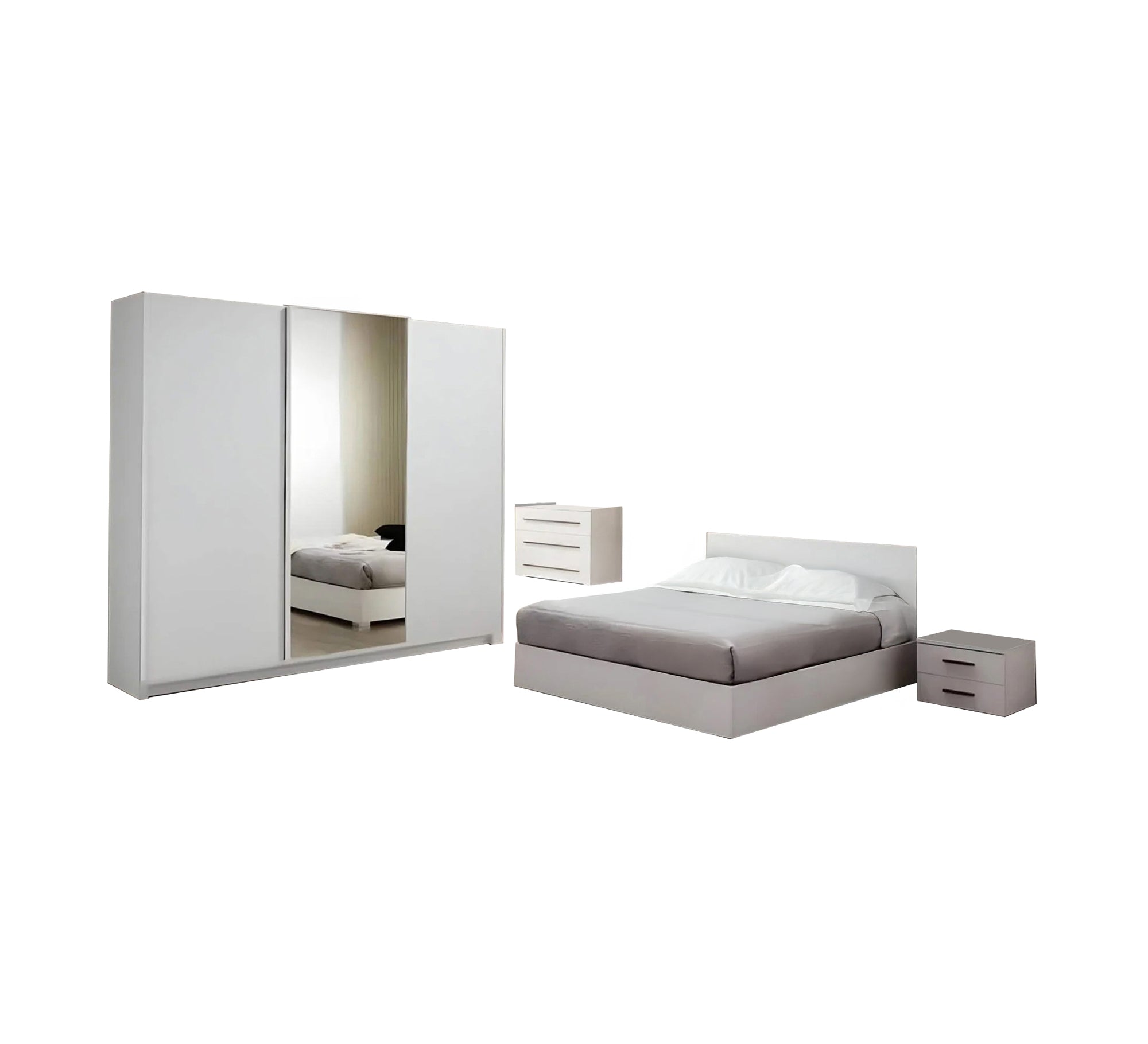 Elegant bedroom with a modern and white design - Vitrine Furniture - Furniture