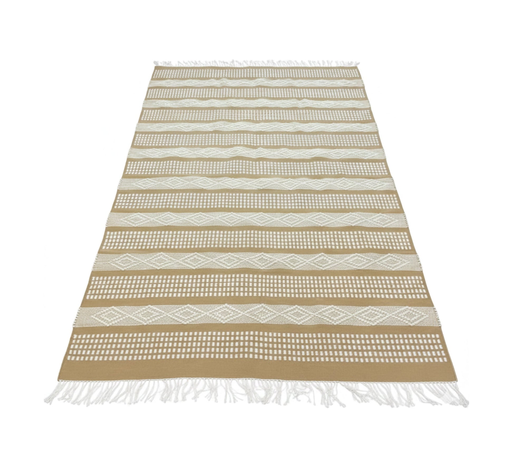 Elegant beige rug with repeated diamond patterns - Vitrine Furniture - Accessories