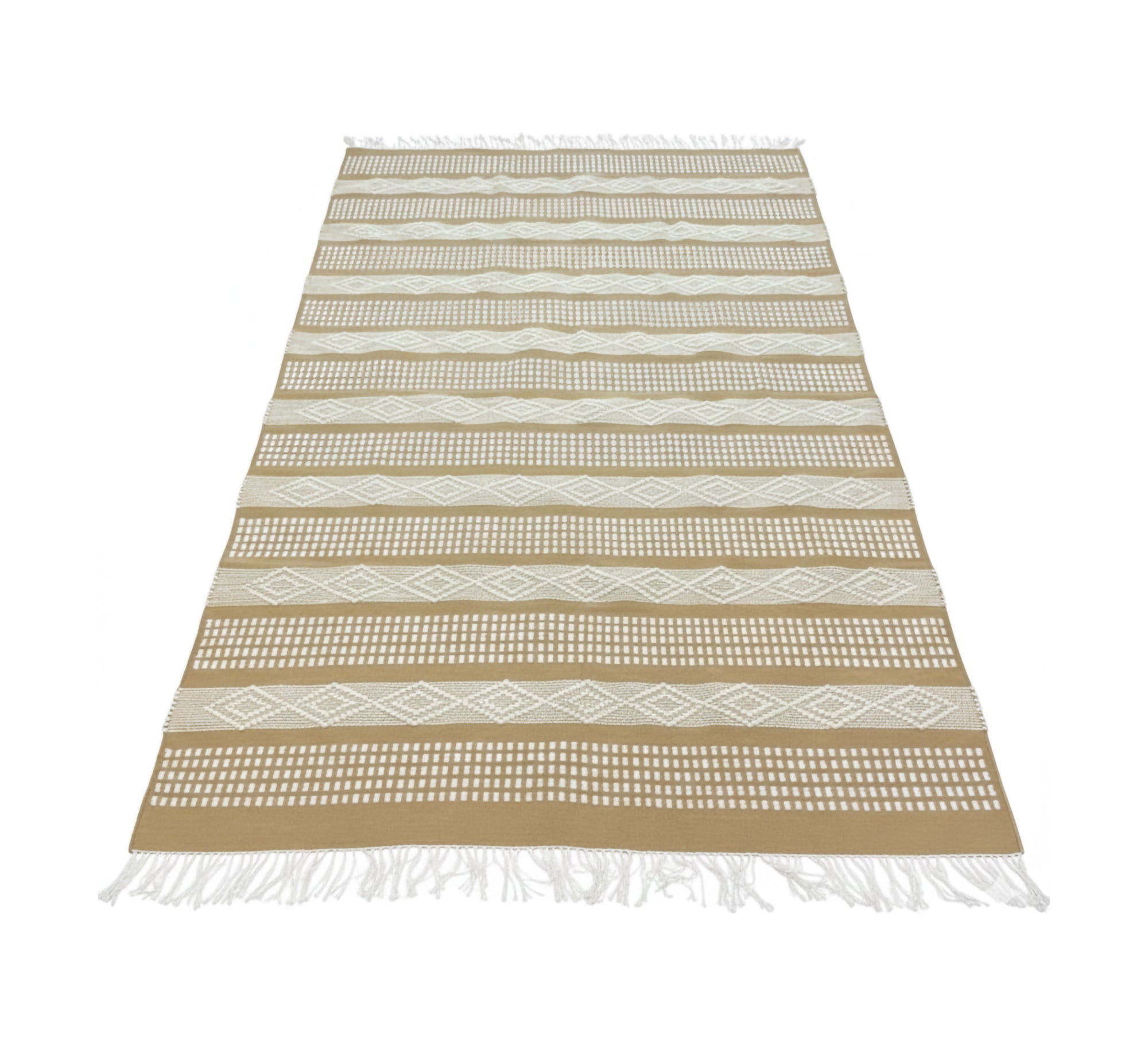 Elegant beige rug with repeated diamond patterns - Vitrine Furniture - Accessories