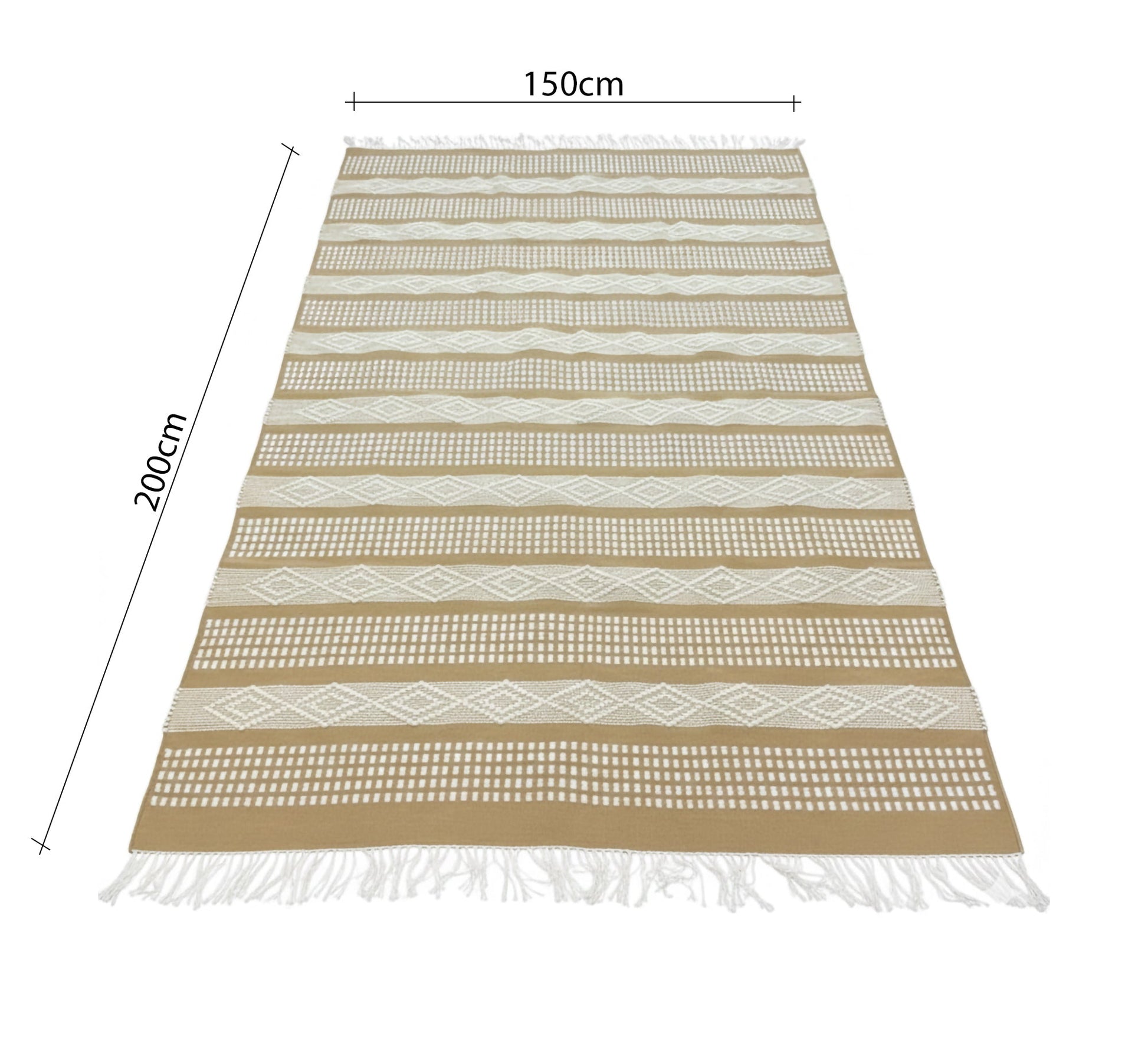 Elegant beige rug with repeated diamond patterns - Vitrine Furniture - Accessories