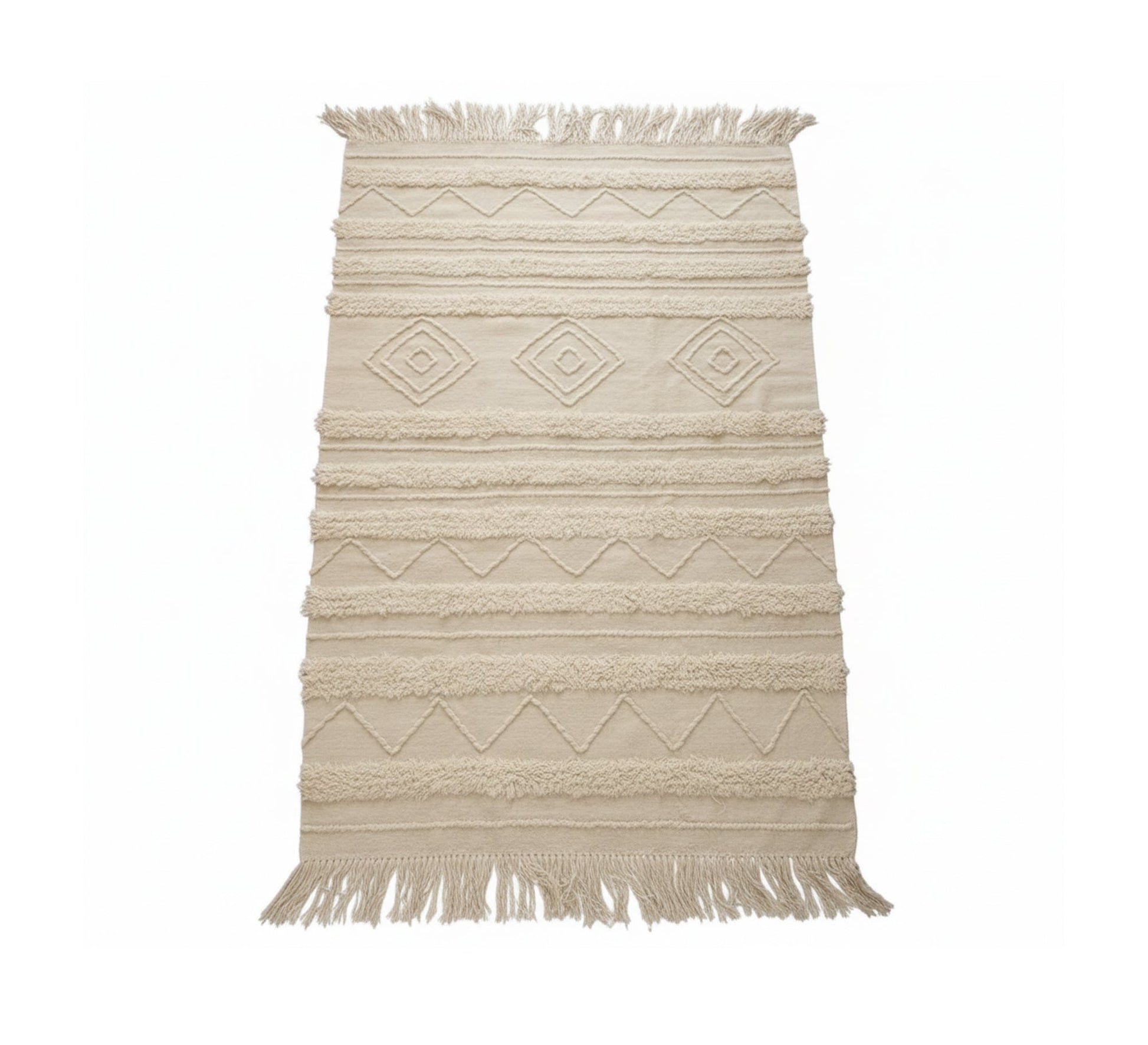 Elegant beige rug with zigzag touches - Vitrine Furniture - Accessories