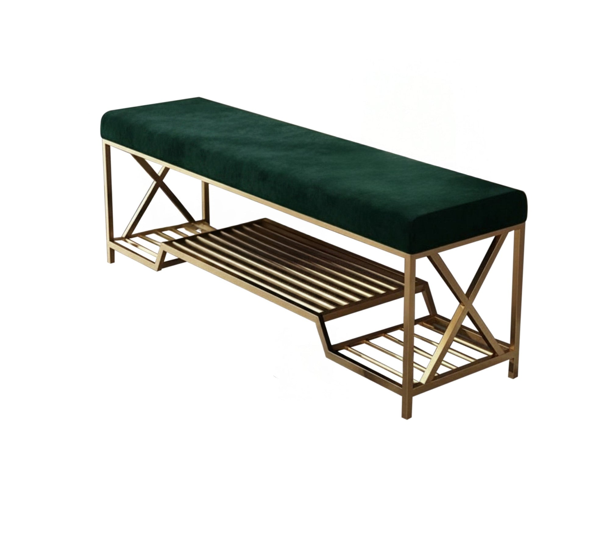 Elegant bench with velvet upholstery - Vitrine Furniture - Furniture