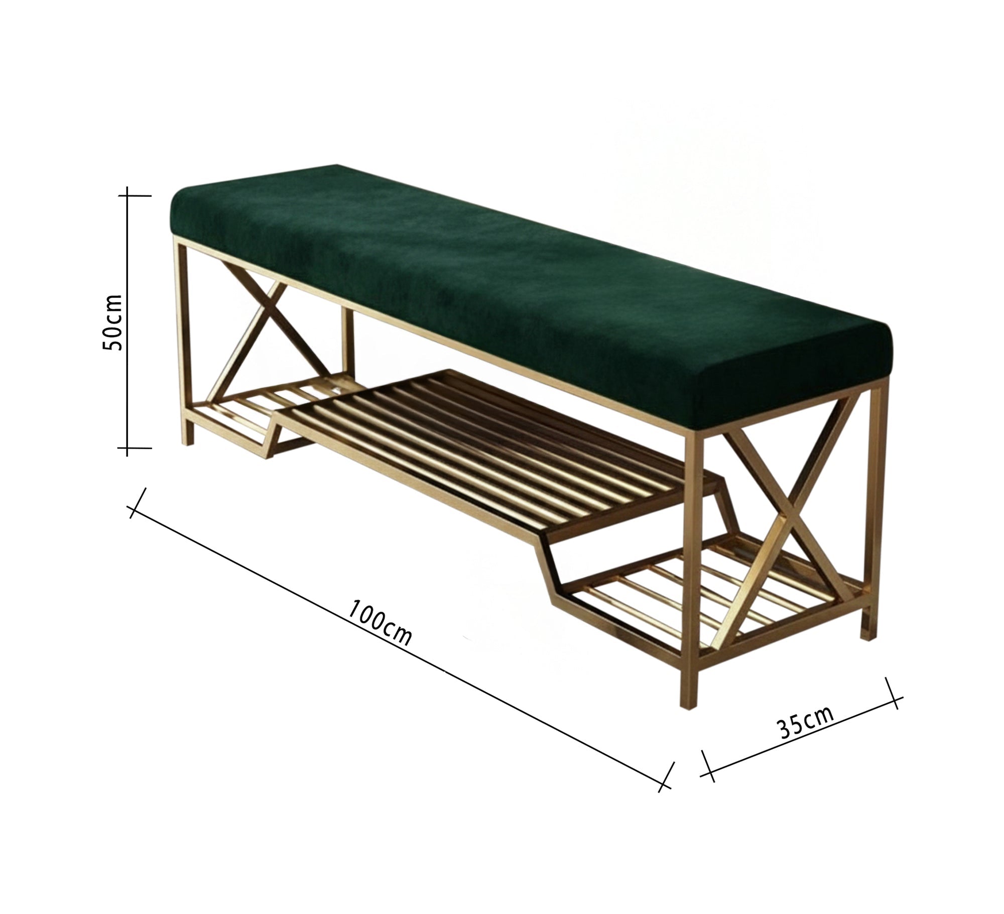 Elegant bench with velvet upholstery - Vitrine Furniture - Furniture