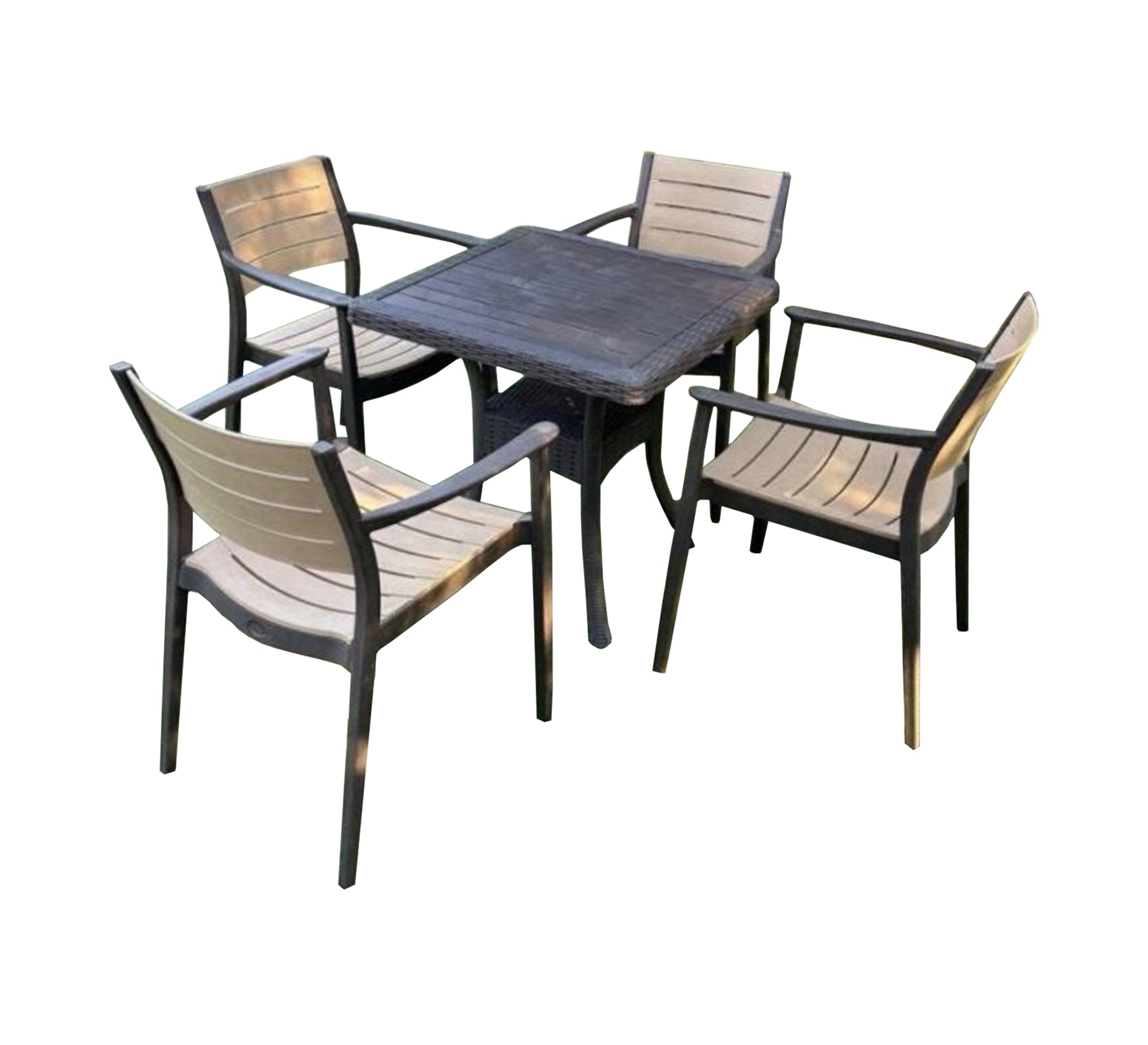 Elegant black and beige beach dining set - Vitrine Furniture - Outdoor Products