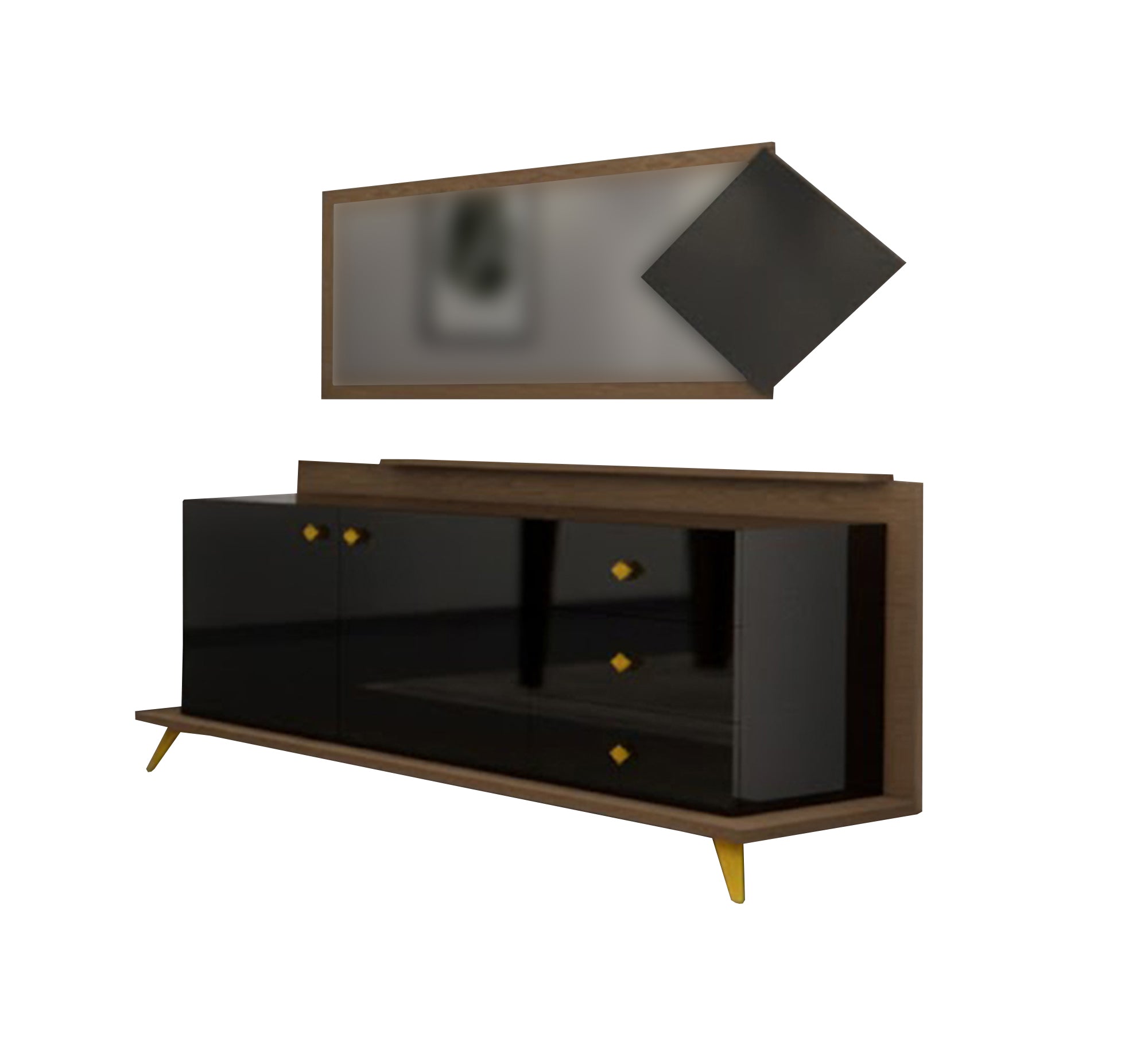 Elegant black buffet - Vitrine Furniture - Furniture