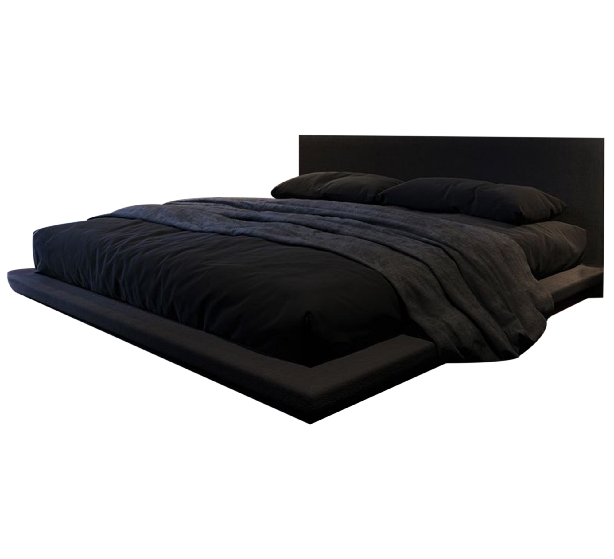 Elegant black low platform bed - Vitrine Furniture - Furniture