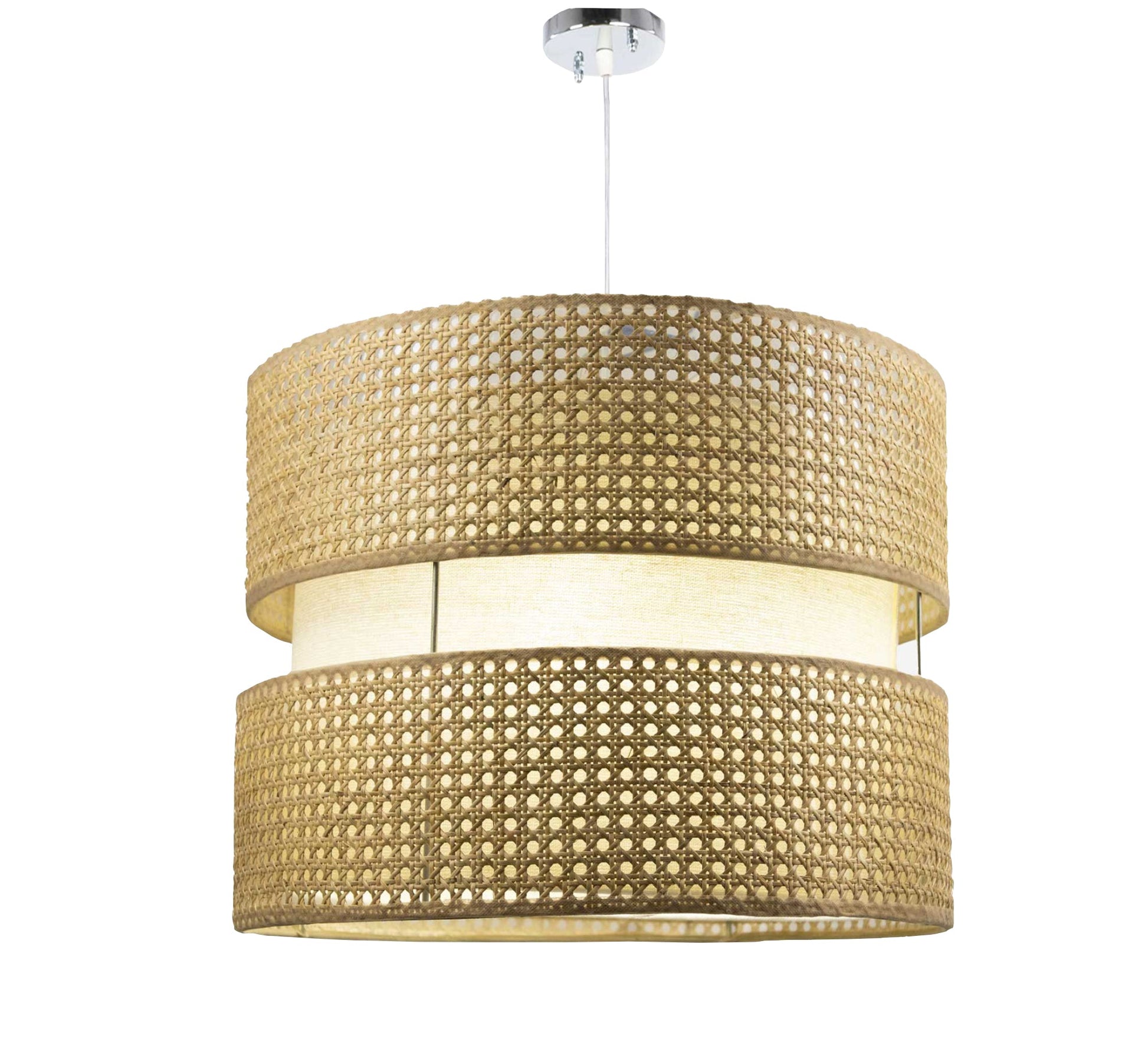 Elegant braided cane ceiling lamp - Vitrine Furniture - Lighting