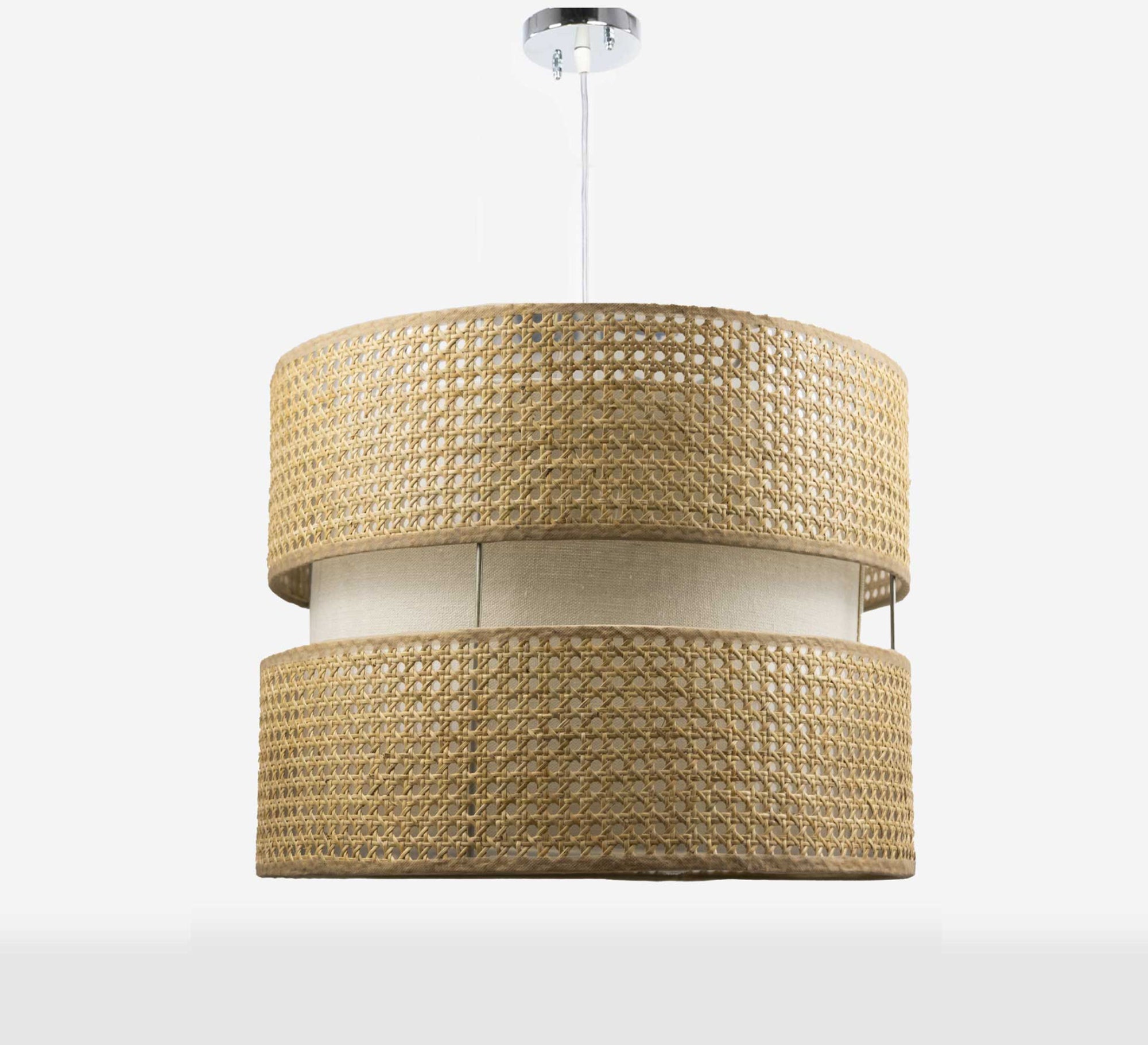 Elegant braided cane ceiling lamp - Vitrine Furniture - Lighting