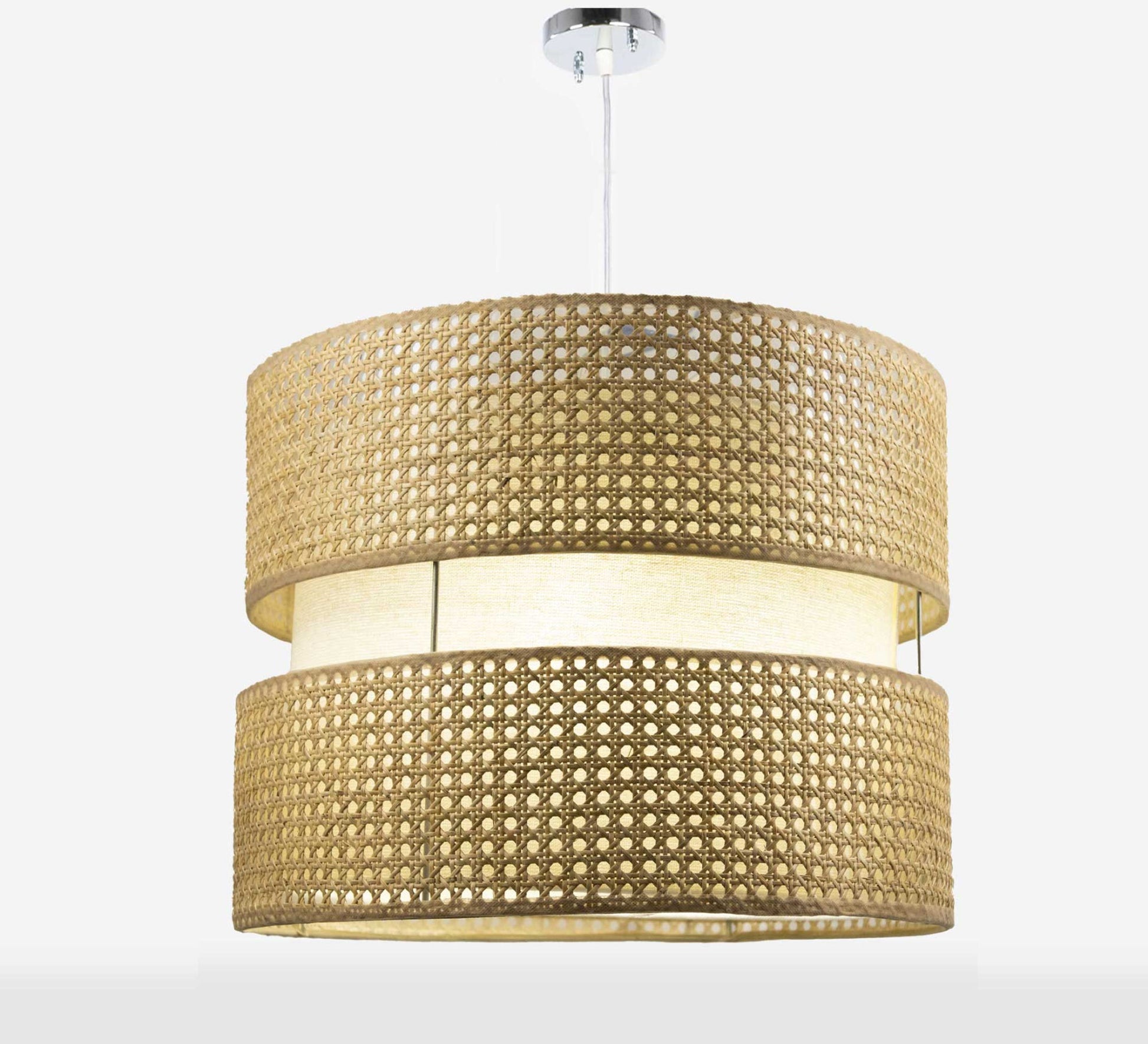 Elegant braided cane ceiling lamp - Vitrine Furniture - Lighting