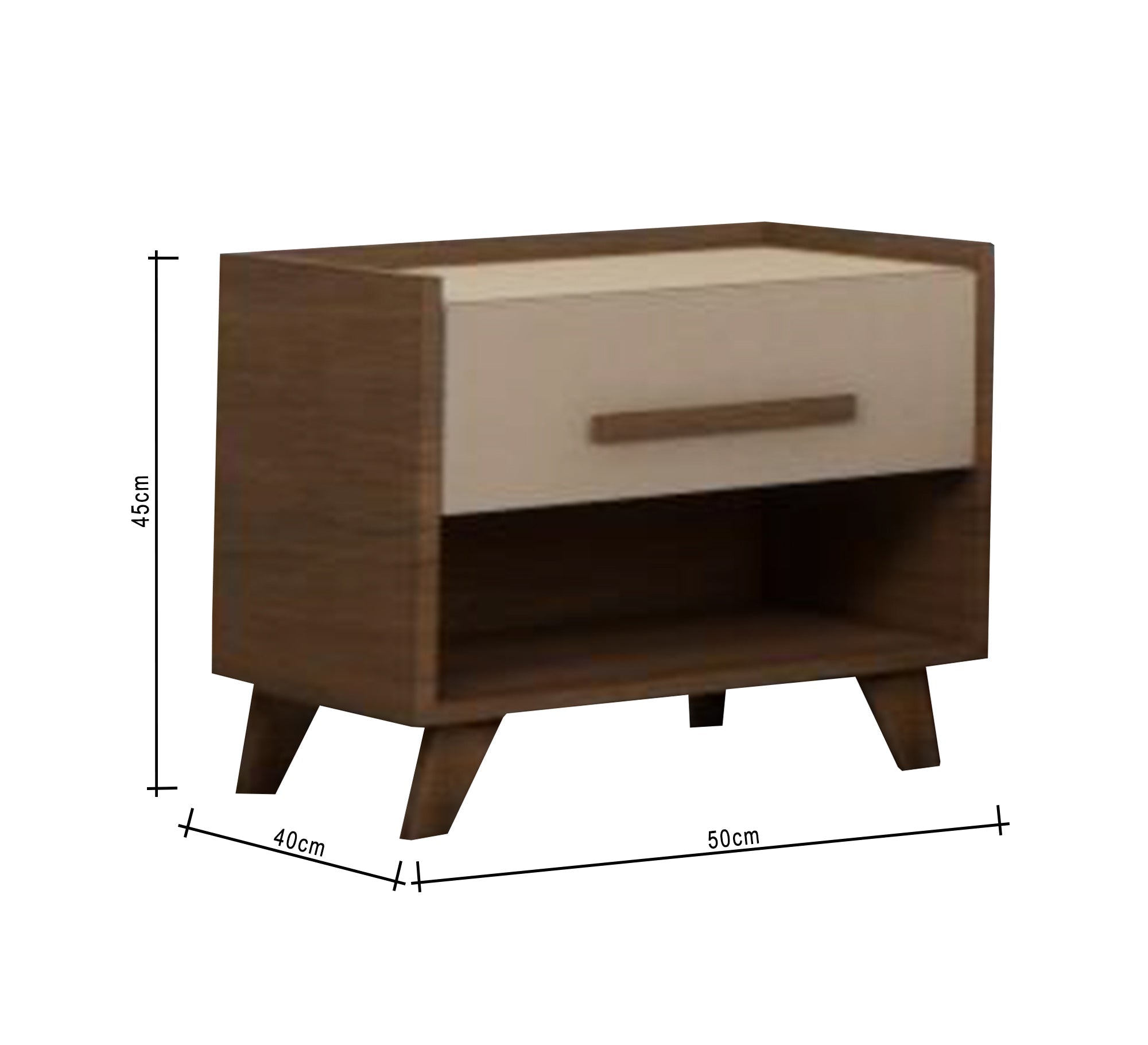 Elegant brown color bedside table - Vitrine Furniture - Furniture