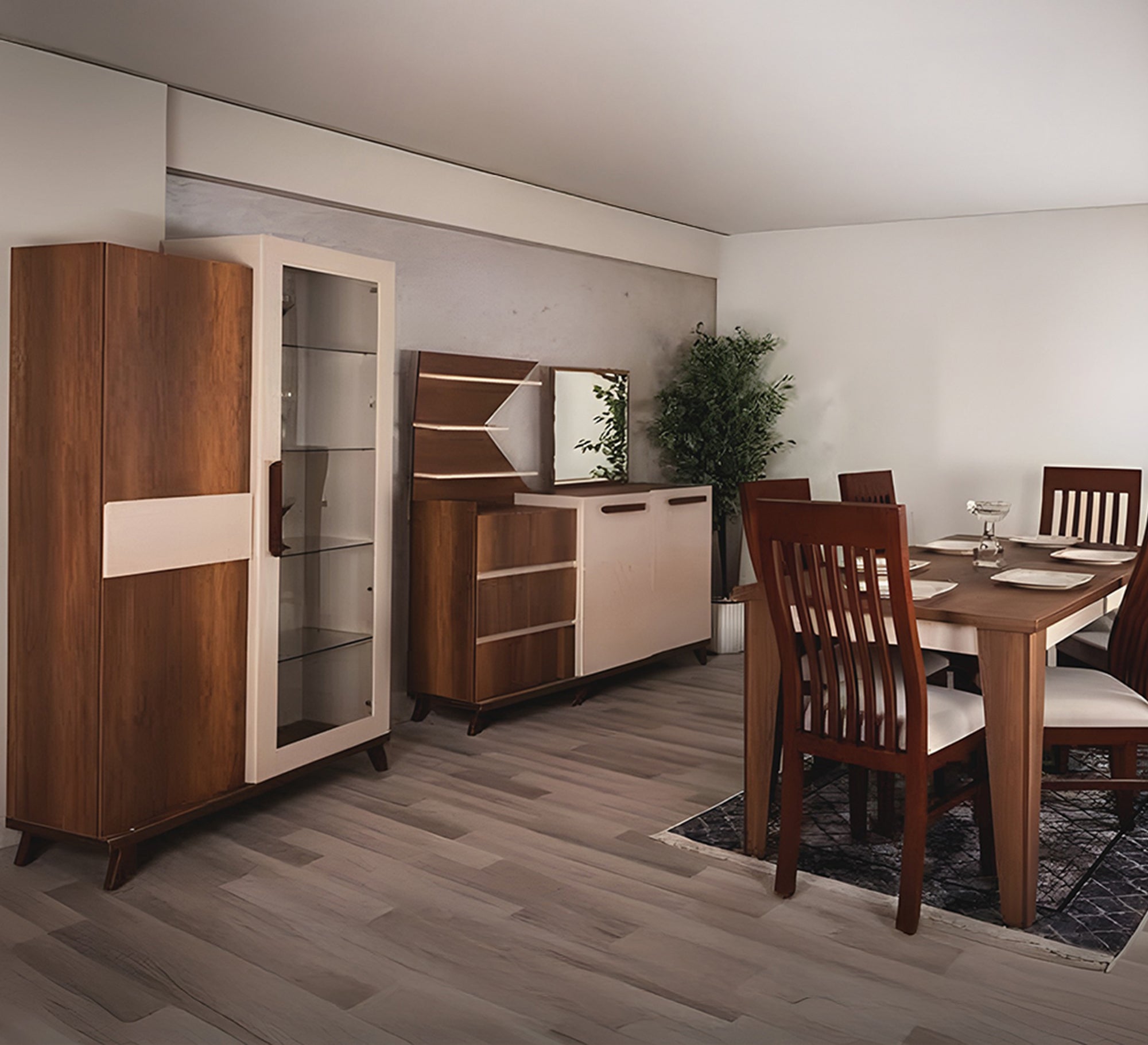 Elegant brown dining room - Vitrine Furniture - Furniture