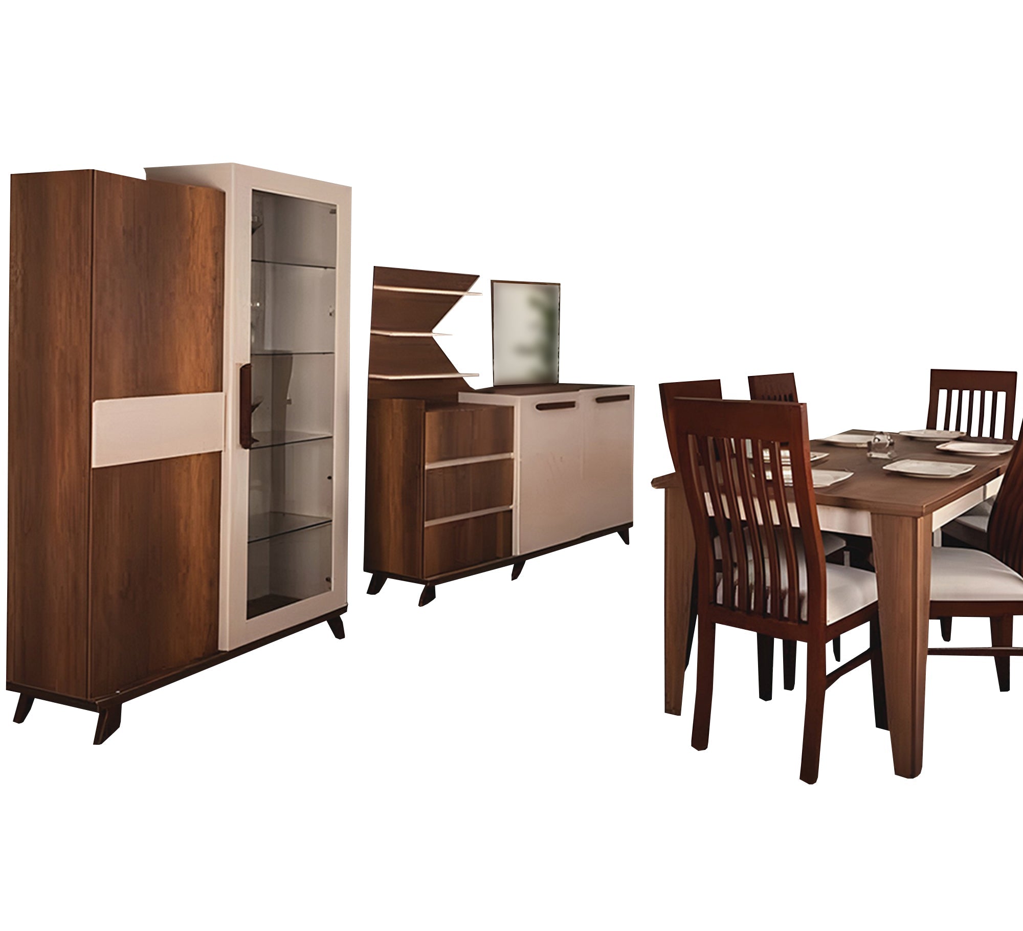 Elegant brown dining room - Vitrine Furniture - Furniture