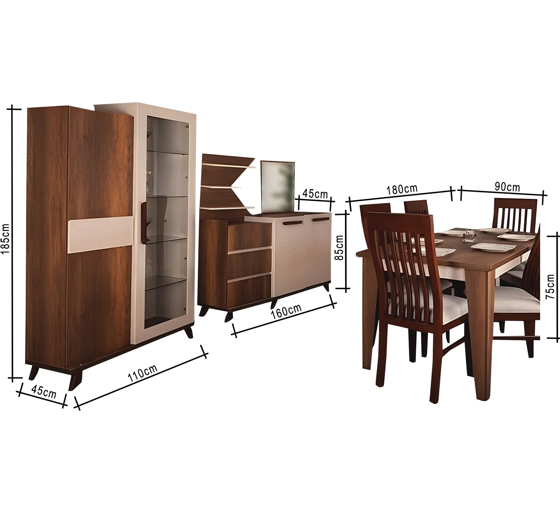 Elegant brown dining room - Vitrine Furniture - Furniture