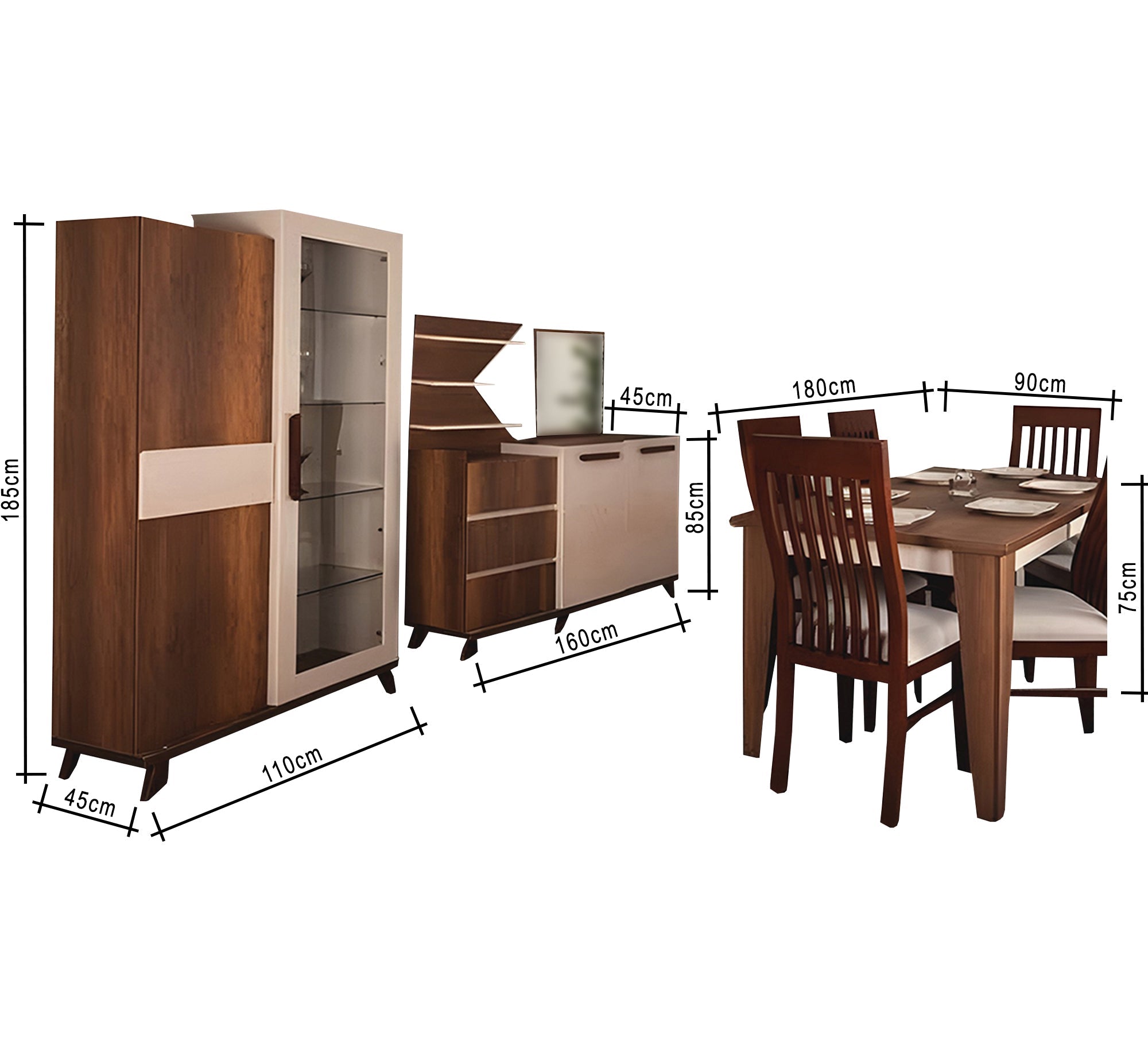 Elegant brown dining room - Vitrine Furniture - Furniture