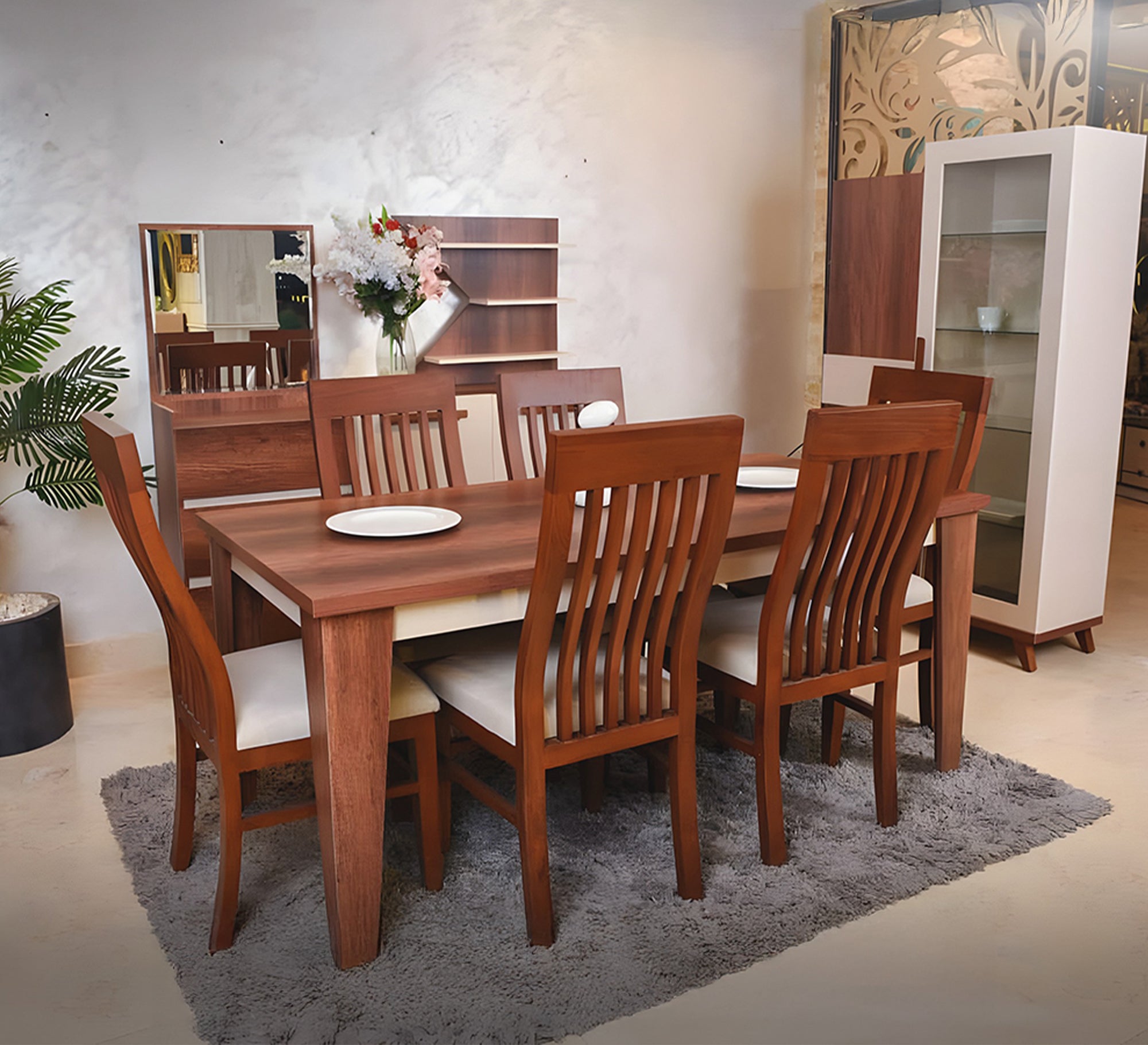 Elegant brown dining room - Vitrine Furniture - Furniture