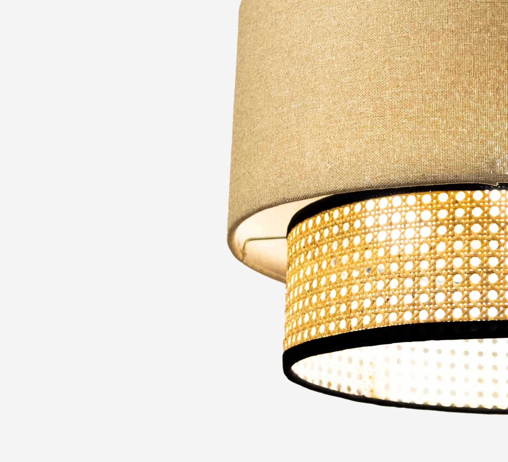 Elegant cane design two - tier ceiling lamp - Vitrine Furniture - Lighting