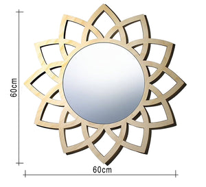 Elegant Circular Wooden Mirror - Vitrine Furniture - Décor