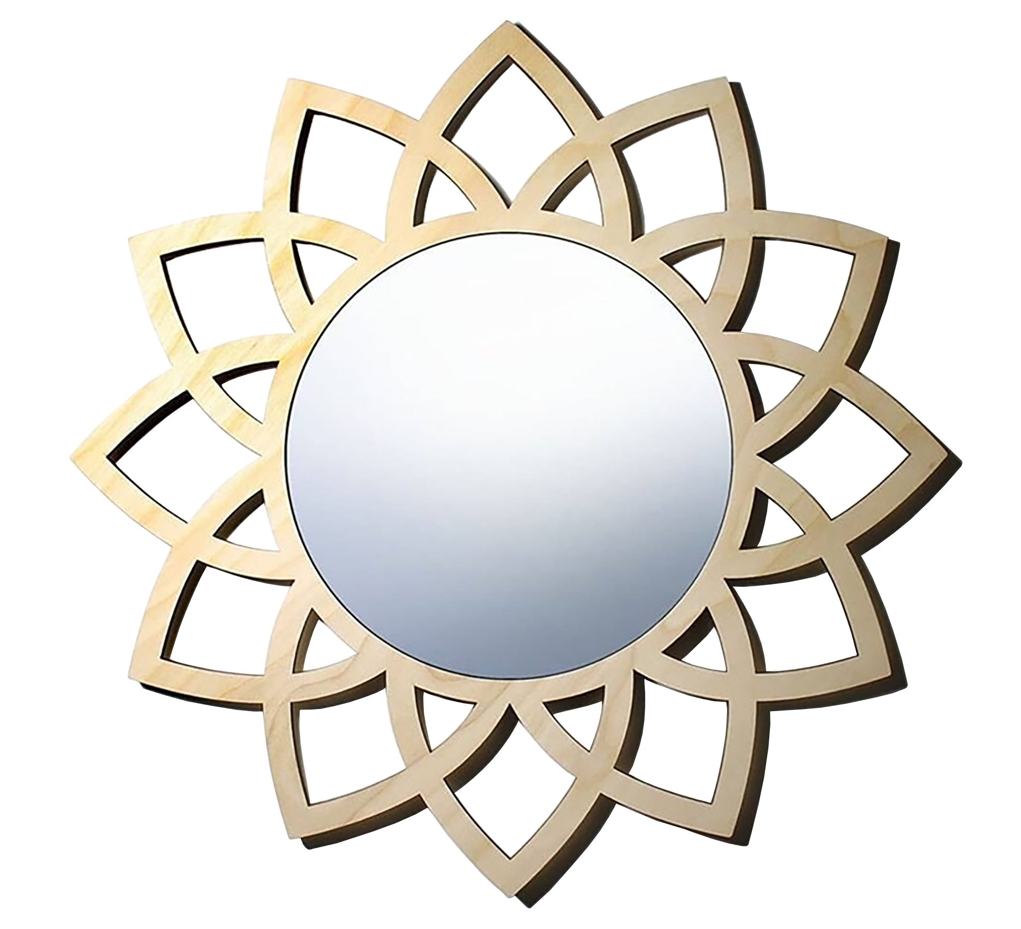 Elegant Circular Wooden Mirror - Vitrine Furniture - Décor