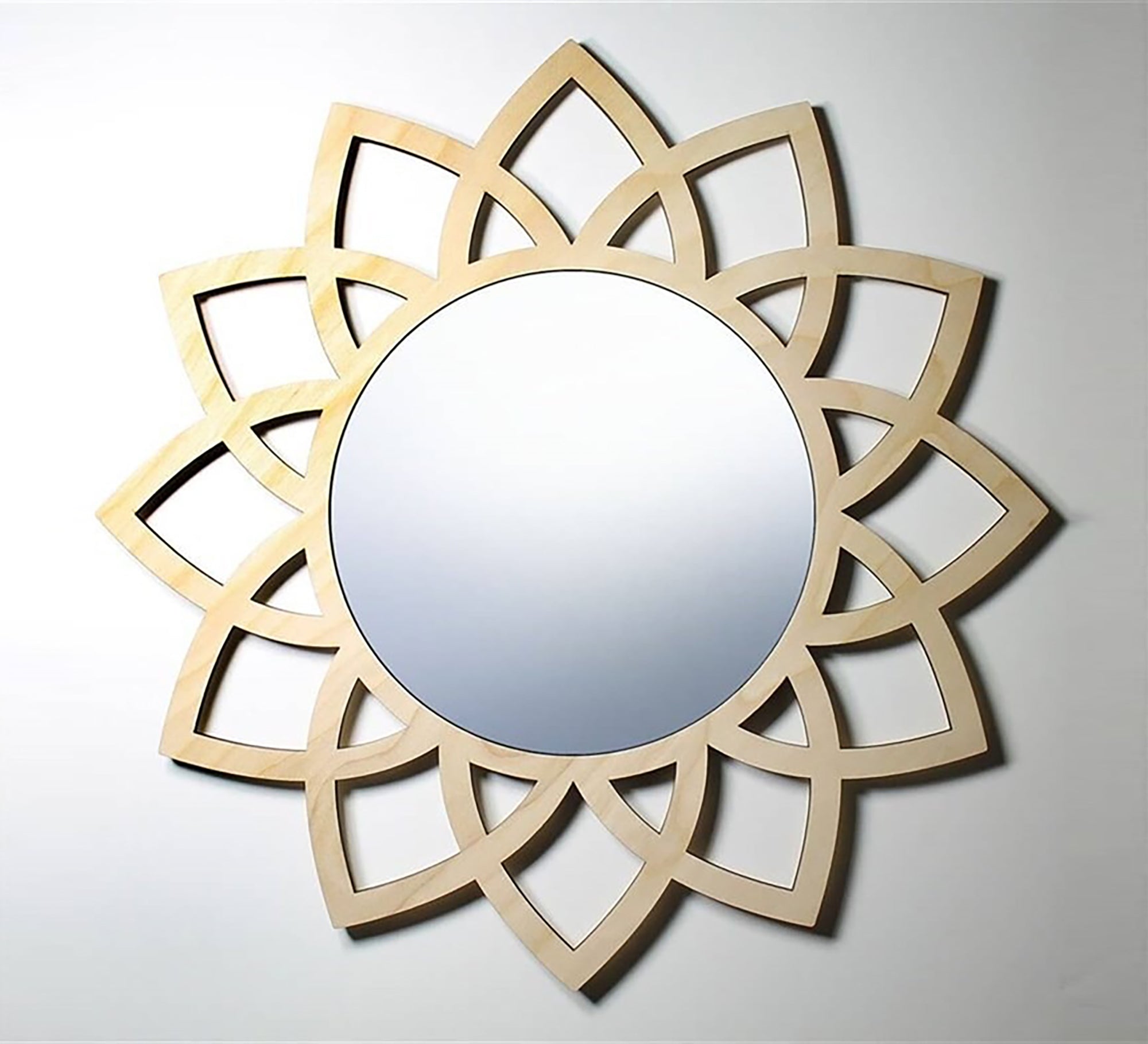 Elegant Circular Wooden Mirror - Vitrine Furniture - Décor