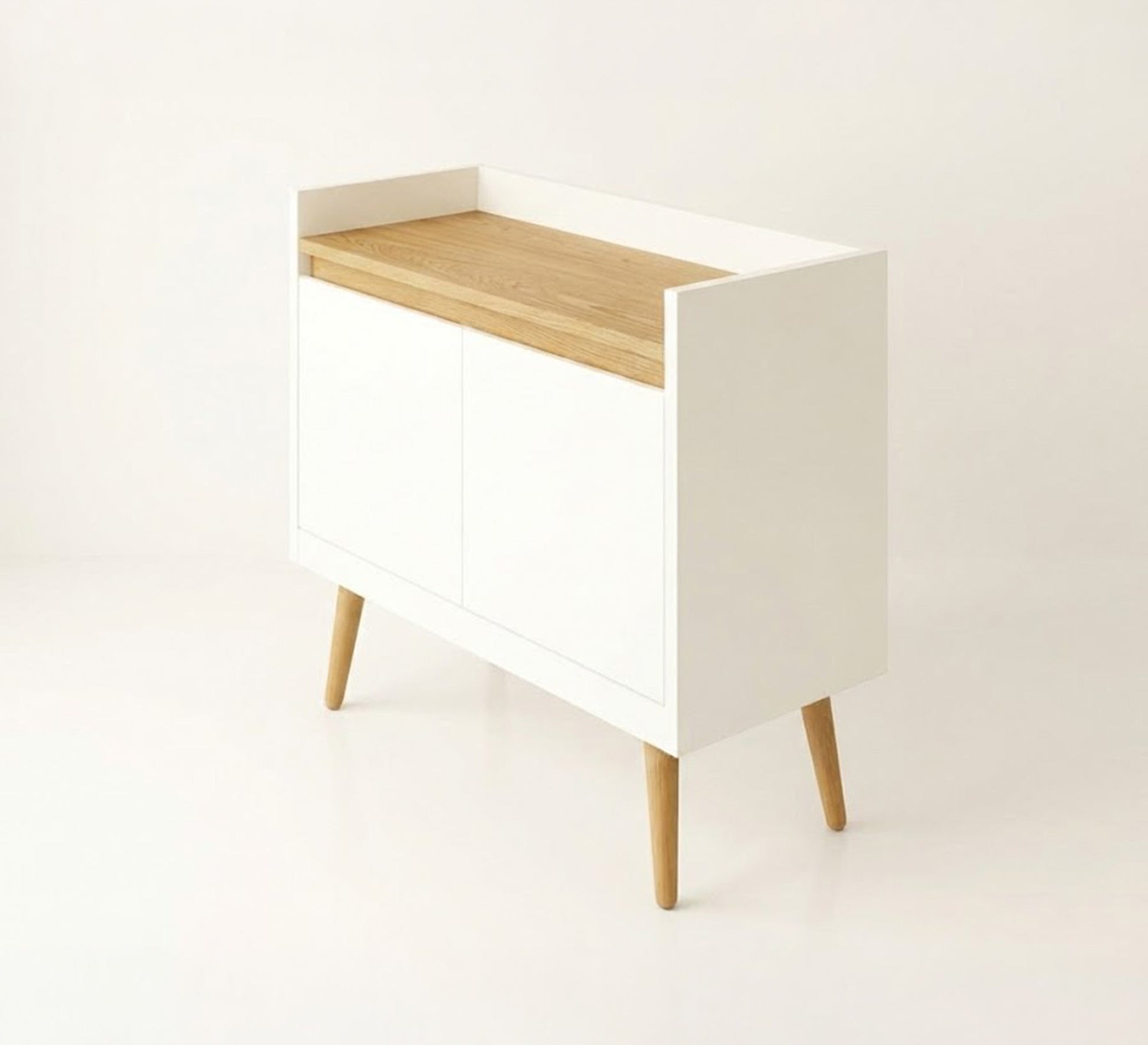 Elegant coffee corner with a wooden top and wooden legs - Vitrine Furniture - Coffee Corner
