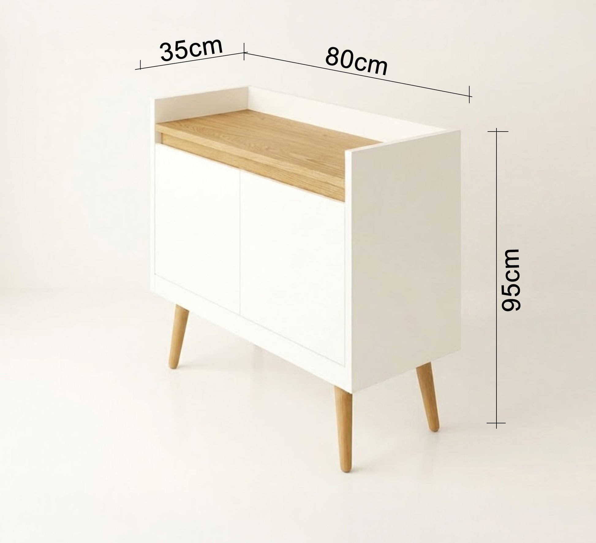 Elegant coffee corner with a wooden top and wooden legs - Vitrine Furniture - Coffee Corner